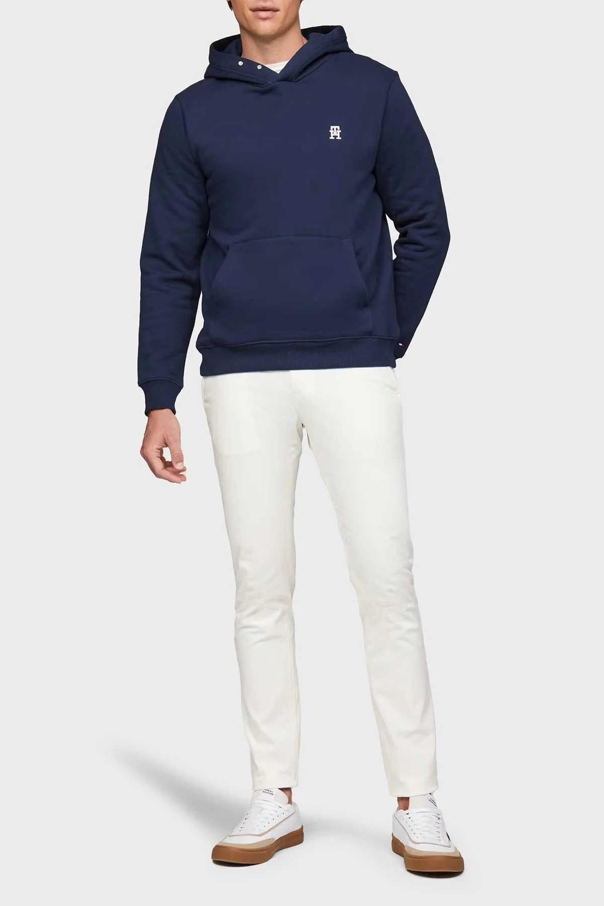 Tommy Hilfiger % 100 Pamuk Regular Fit Kapüşonlu Erkek Sweat MW0MW37469 DAF LACİVERT - 7