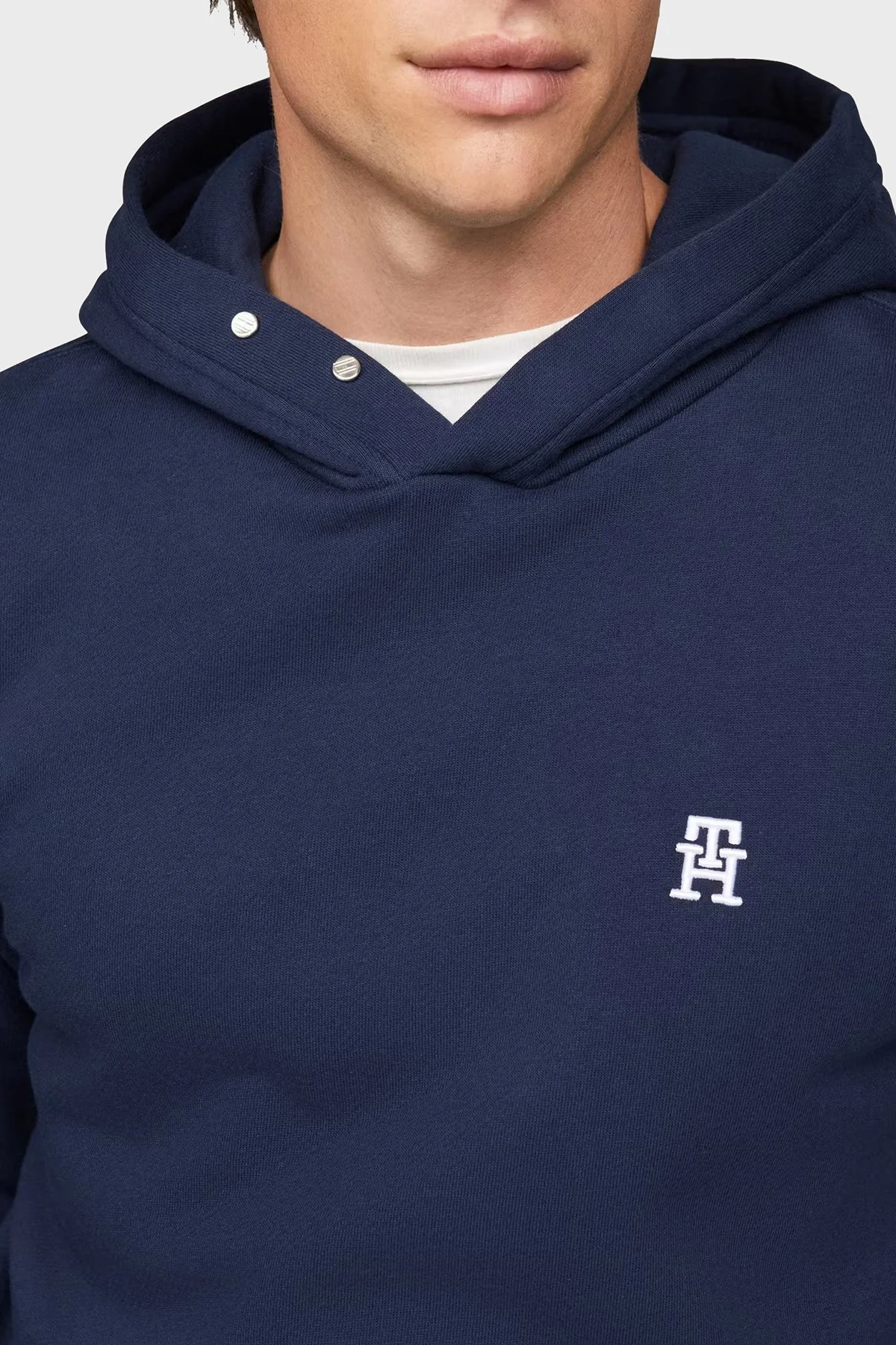 Tommy Hilfiger % 100 Pamuk Regular Fit Kapüşonlu Erkek Sweat MW0MW37469 DAF LACİVERT - 9