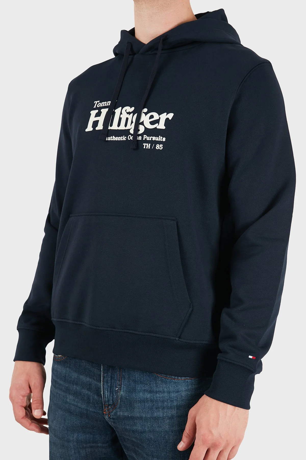Tommy Hilfiger % 100 Pamuk Regular Fit Kapüşonlu Erkek Sweat MW0MW43223 DW5 Lacivert - 3