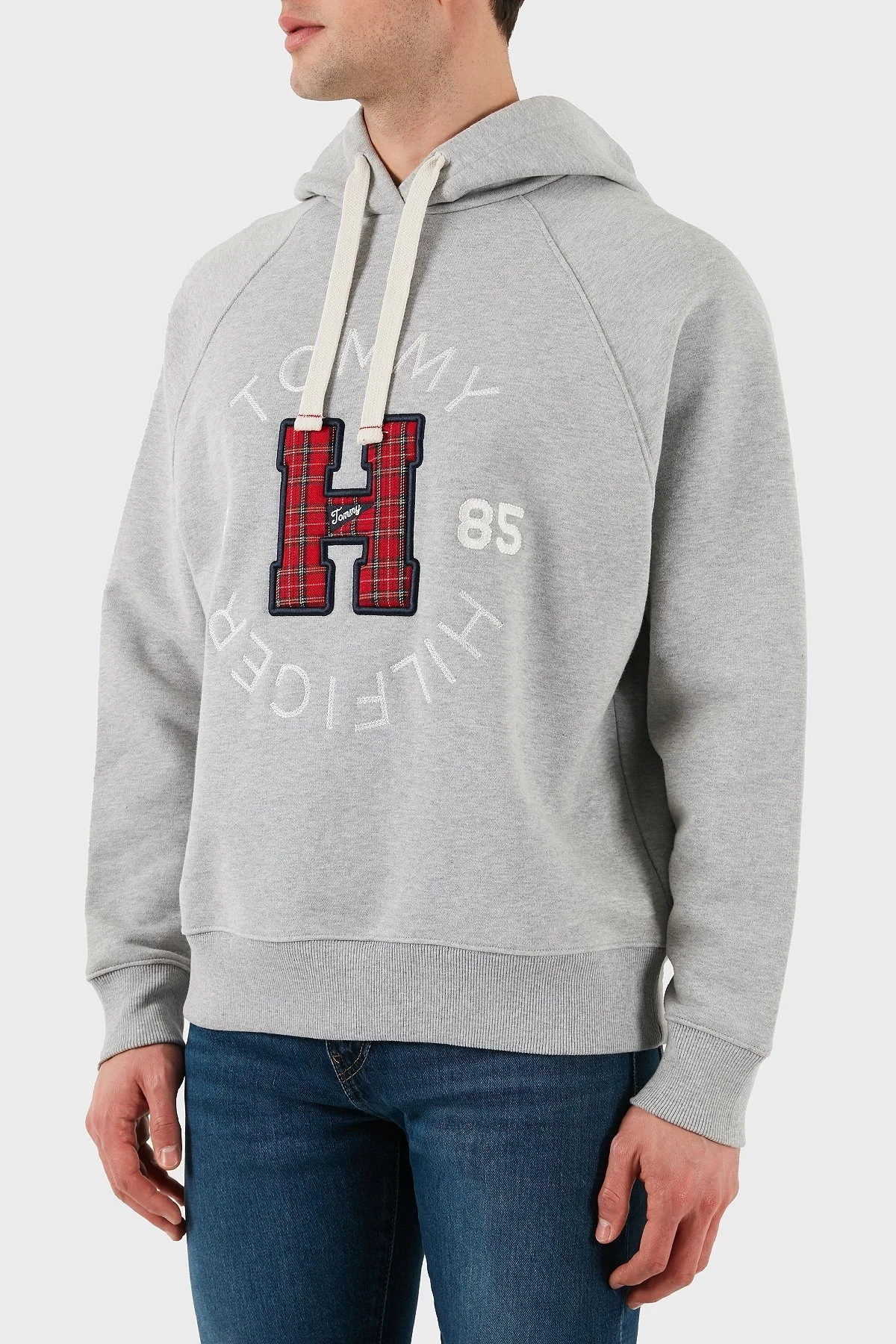 Tommy Hilfiger % 100 Pamuk Regular Fit Kapüşonlu Yaka Logolu Erkek Sweat DM0DM21259 P01 GRİ - 2