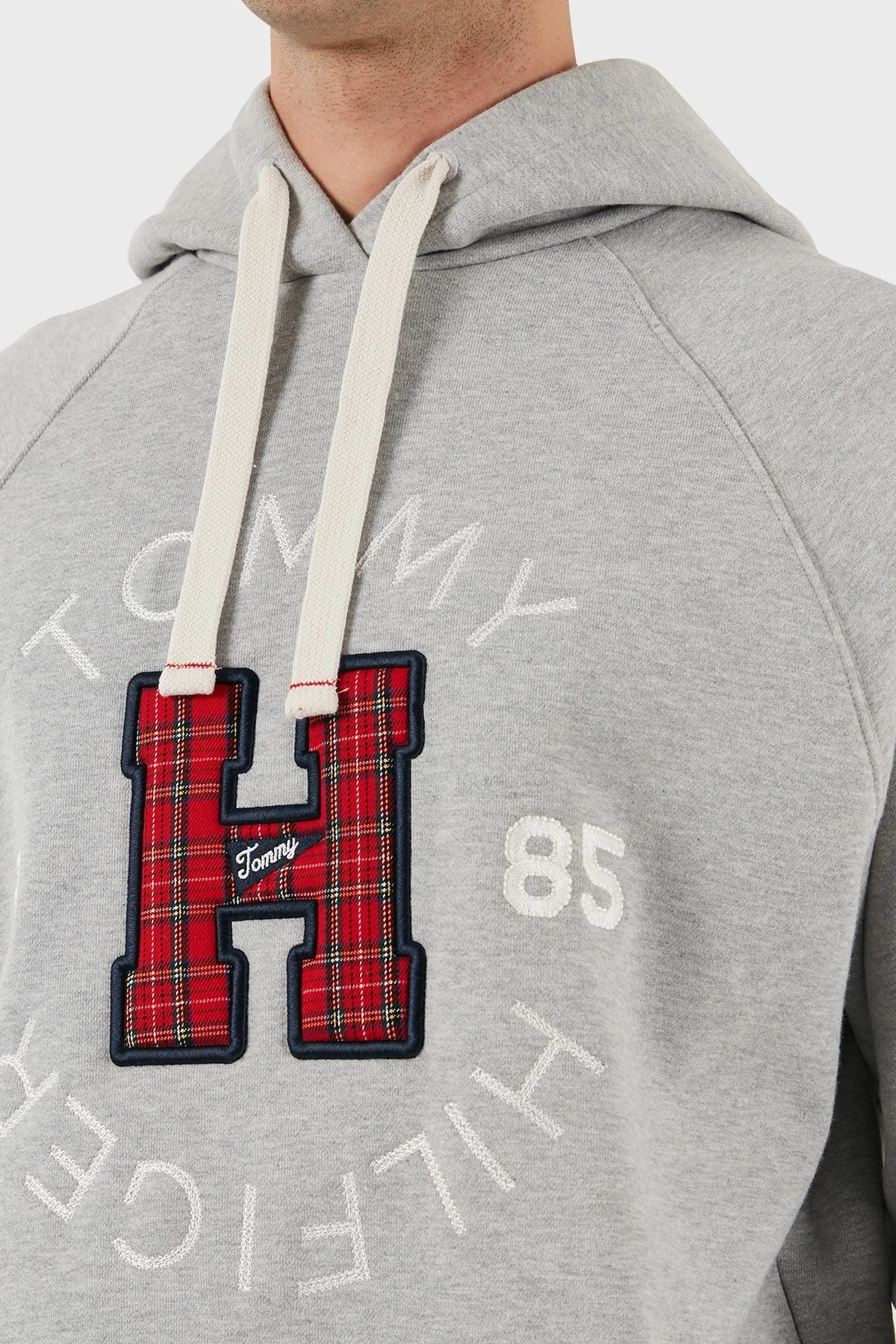 Tommy Hilfiger % 100 Pamuk Regular Fit Kapüşonlu Yaka Logolu Erkek Sweat DM0DM21259 P01 GRİ - 5