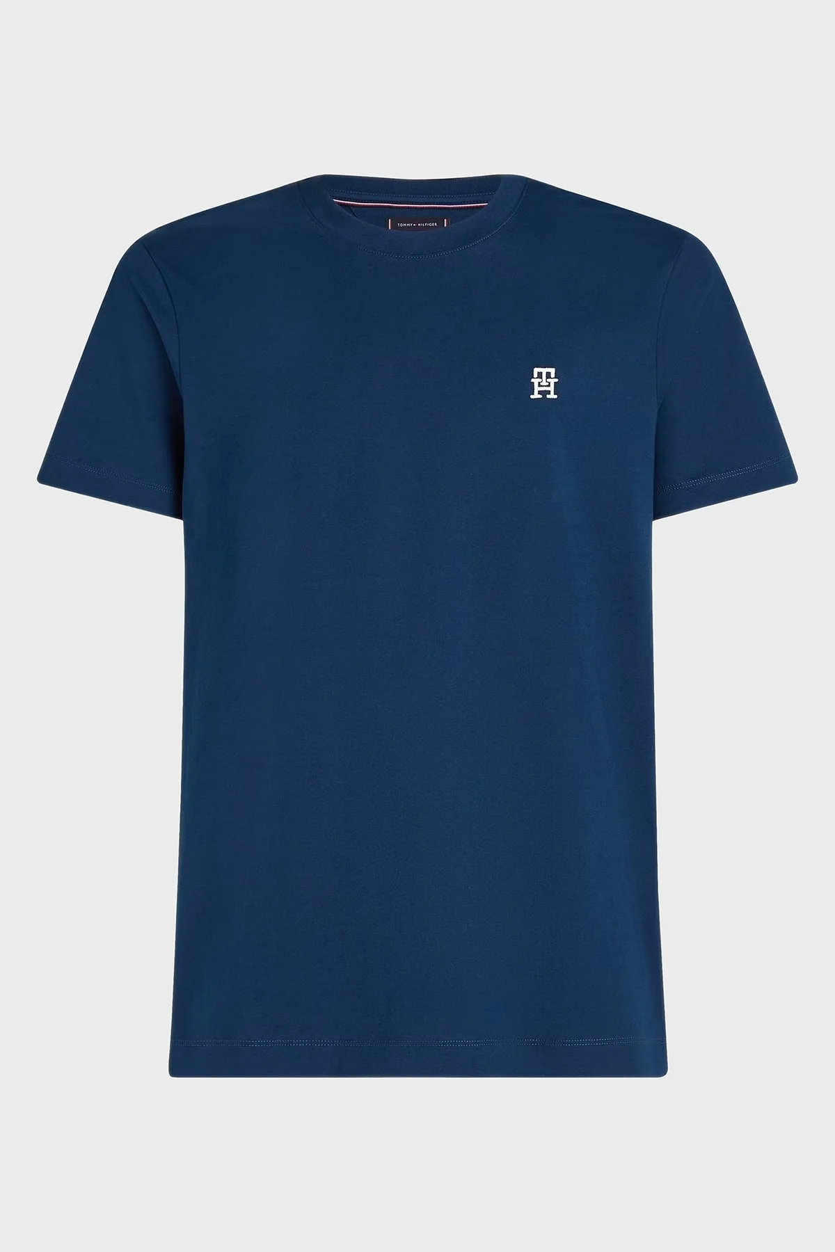 Tommy Hilfiger % 100 Pamuk Regular Fit Monogram Logolu Erkek T Shirt MW0MW37510 DAF LACİVERT - 10