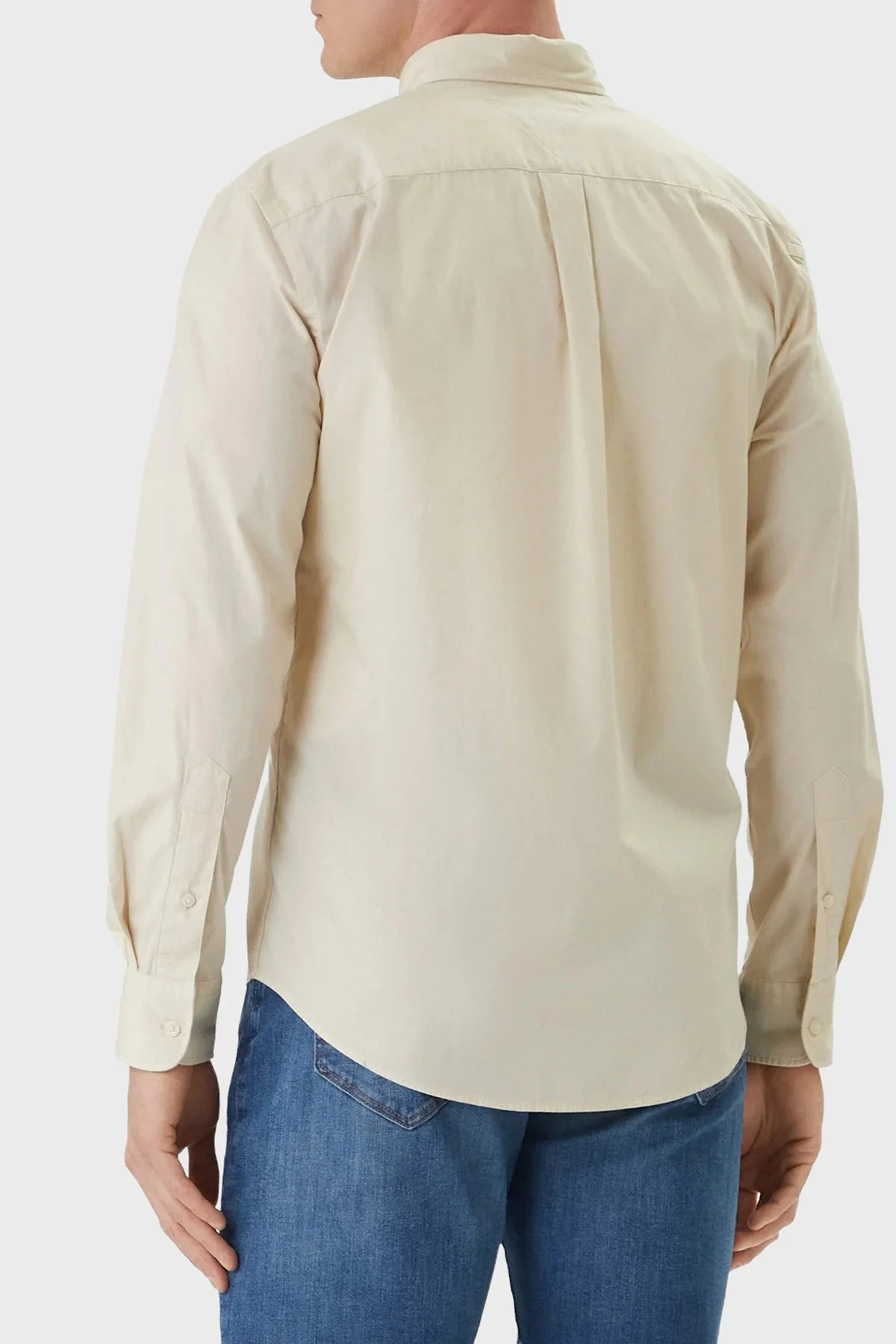 Tommy Hilfiger % 100 Pamuk Regular Fit Uzun Kollu Erkek Gömlek MW0MW37550 ACJ BEJ - 3