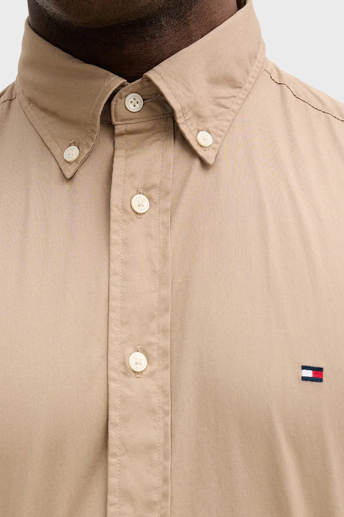 Tommy Hilfiger % 100 Pamuk Regular Fit Uzun Kollu Erkek Gömlek MW0MW37550 AFE BEJ - 5
