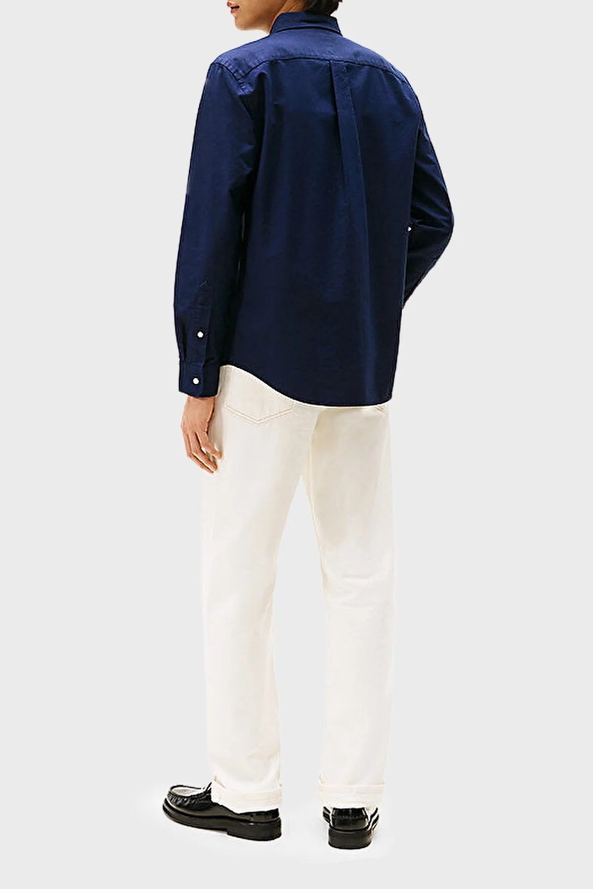 Tommy Hilfiger % 100 Pamuk Regular Fit Uzun Kollu Logolu Erkek Gömlek MW0MW35774 0G0 LACİVERT - 3