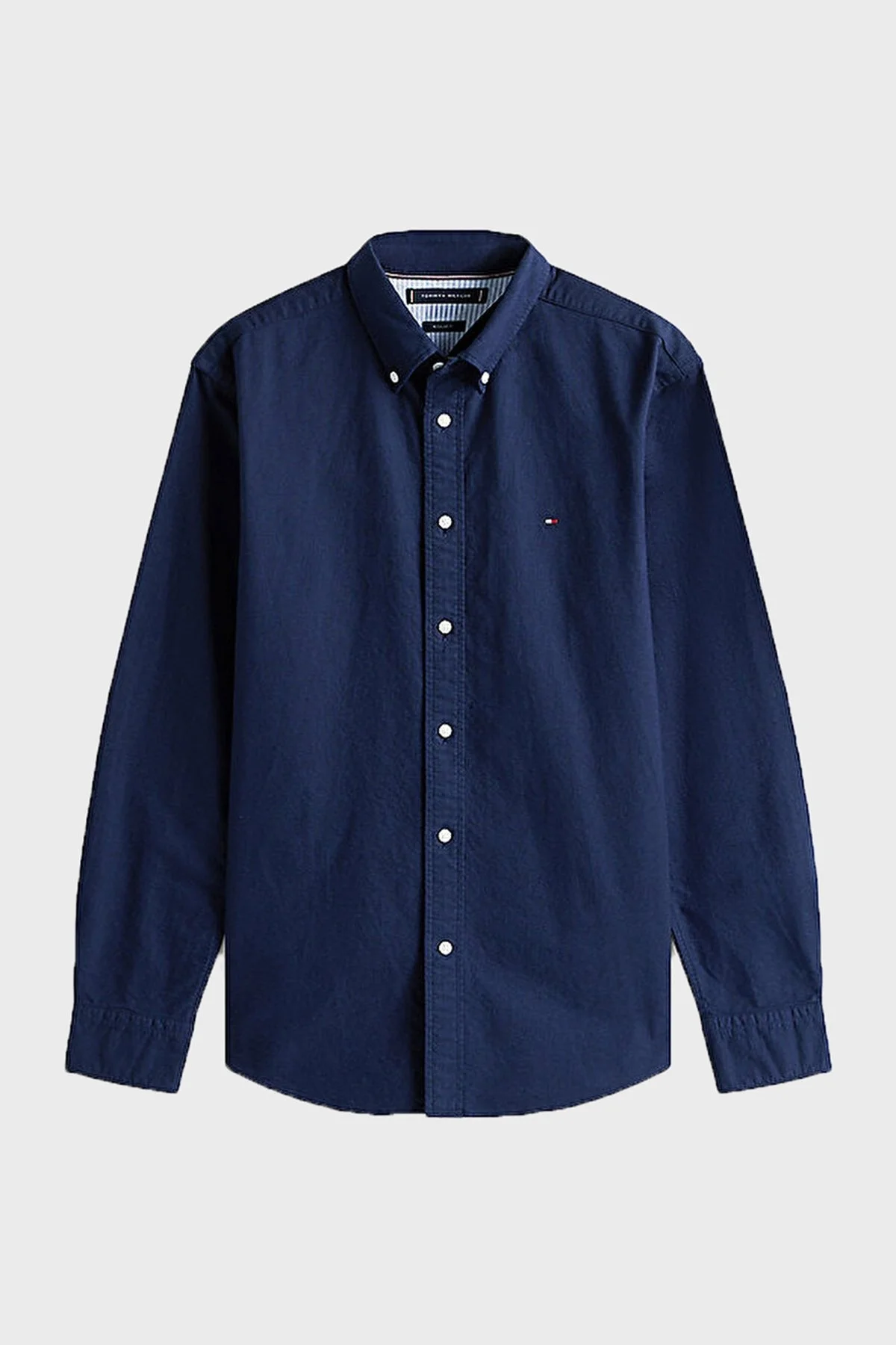 Tommy Hilfiger % 100 Pamuk Regular Fit Uzun Kollu Logolu Erkek Gömlek MW0MW35774 0G0 LACİVERT - 5