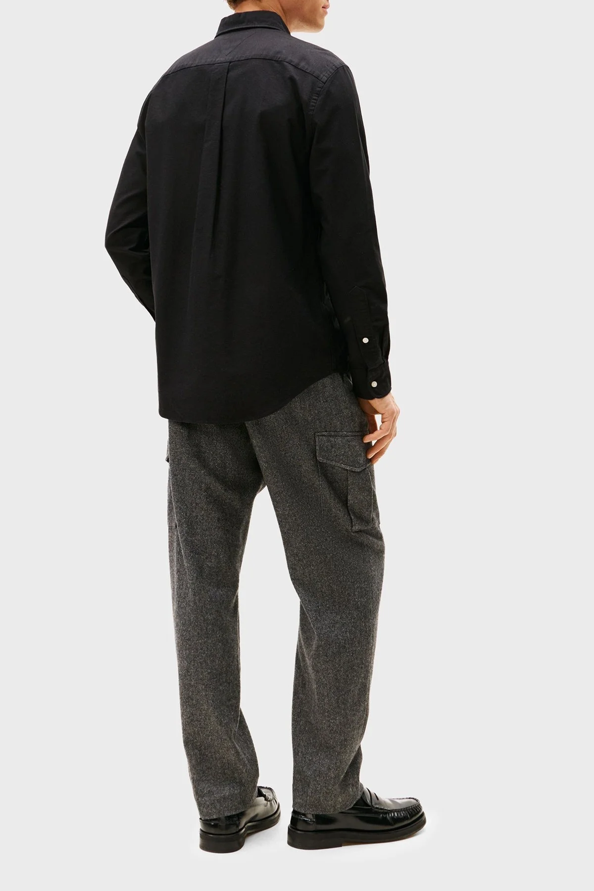 Tommy Hilfiger % 100 Pamuk Regular Fit Uzun Kollu Logolu Erkek Gömlek MW0MW35774 0GJ SİYAH - 3