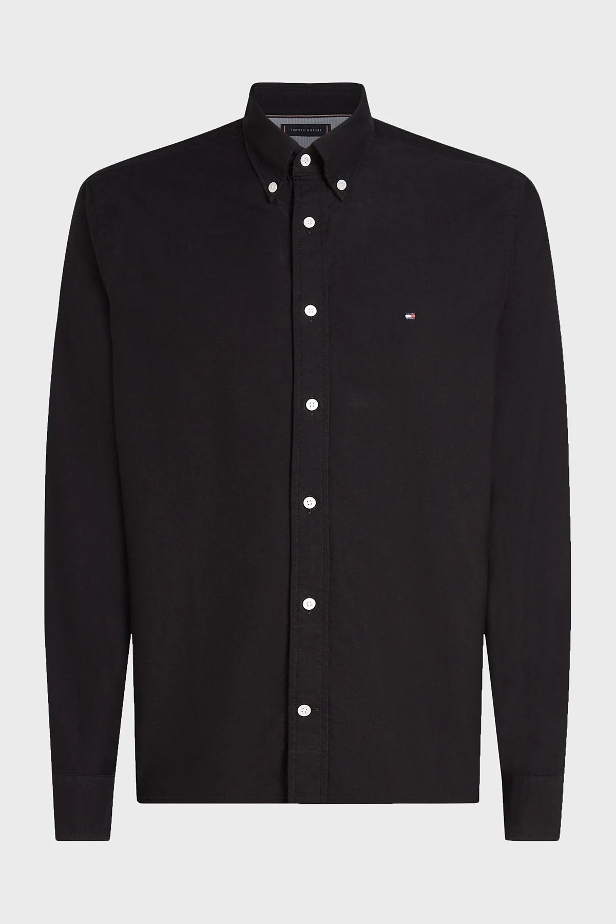 Tommy Hilfiger % 100 Pamuk Regular Fit Uzun Kollu Logolu Erkek Gömlek MW0MW35774 0GJ SİYAH - 5