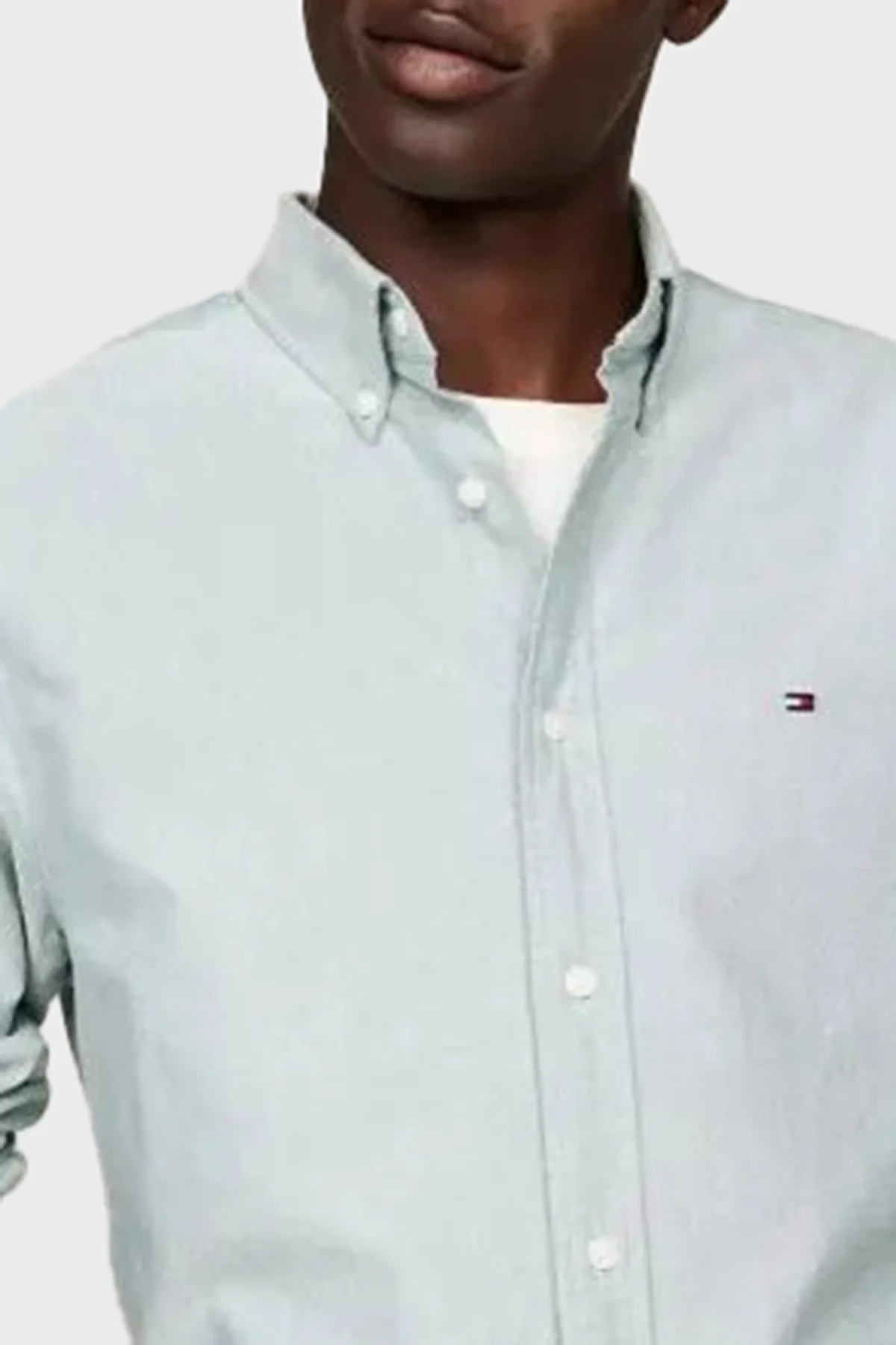 Tommy Hilfiger % 100 Pamuk Regular Fit Uzun Kollu Logolu Erkek Gömlek MW0MW35774 L6K YEŞİL - 4