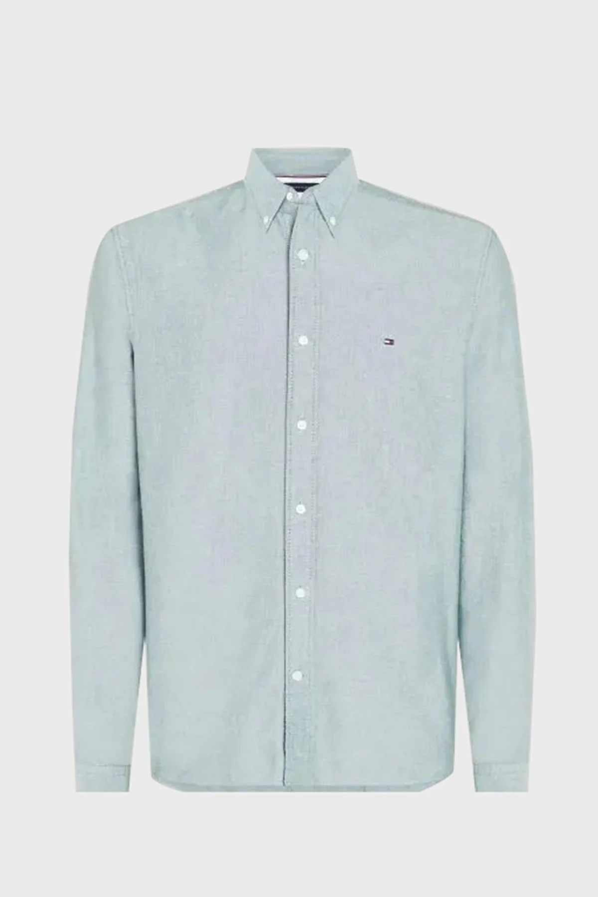 Tommy Hilfiger % 100 Pamuk Regular Fit Uzun Kollu Logolu Erkek Gömlek MW0MW35774 L6K YEŞİL - 5