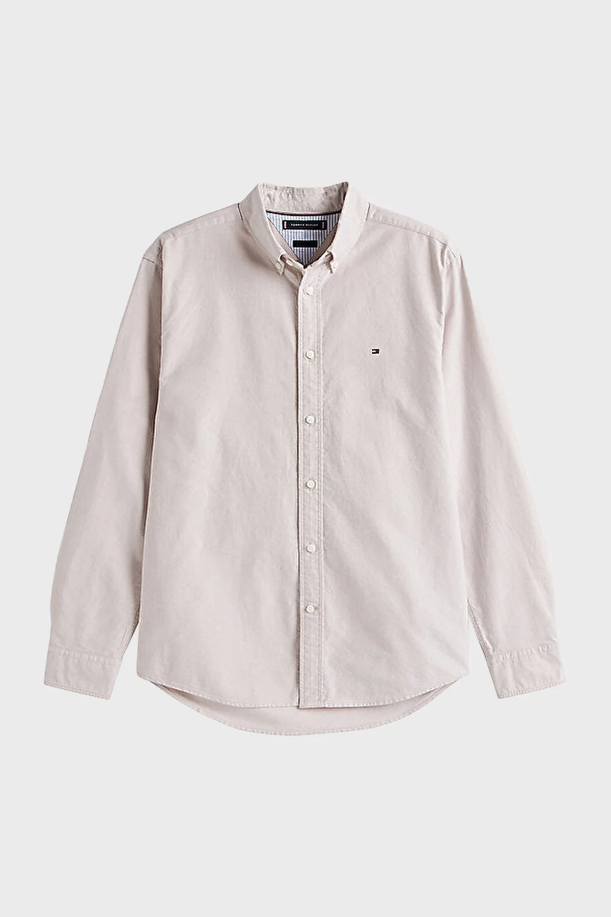 Tommy Hilfiger % 100 Pamuk Regular Fit Uzun Kollu Logolu Erkek Gömlek MW0MW35774 RBC BEJ - 10