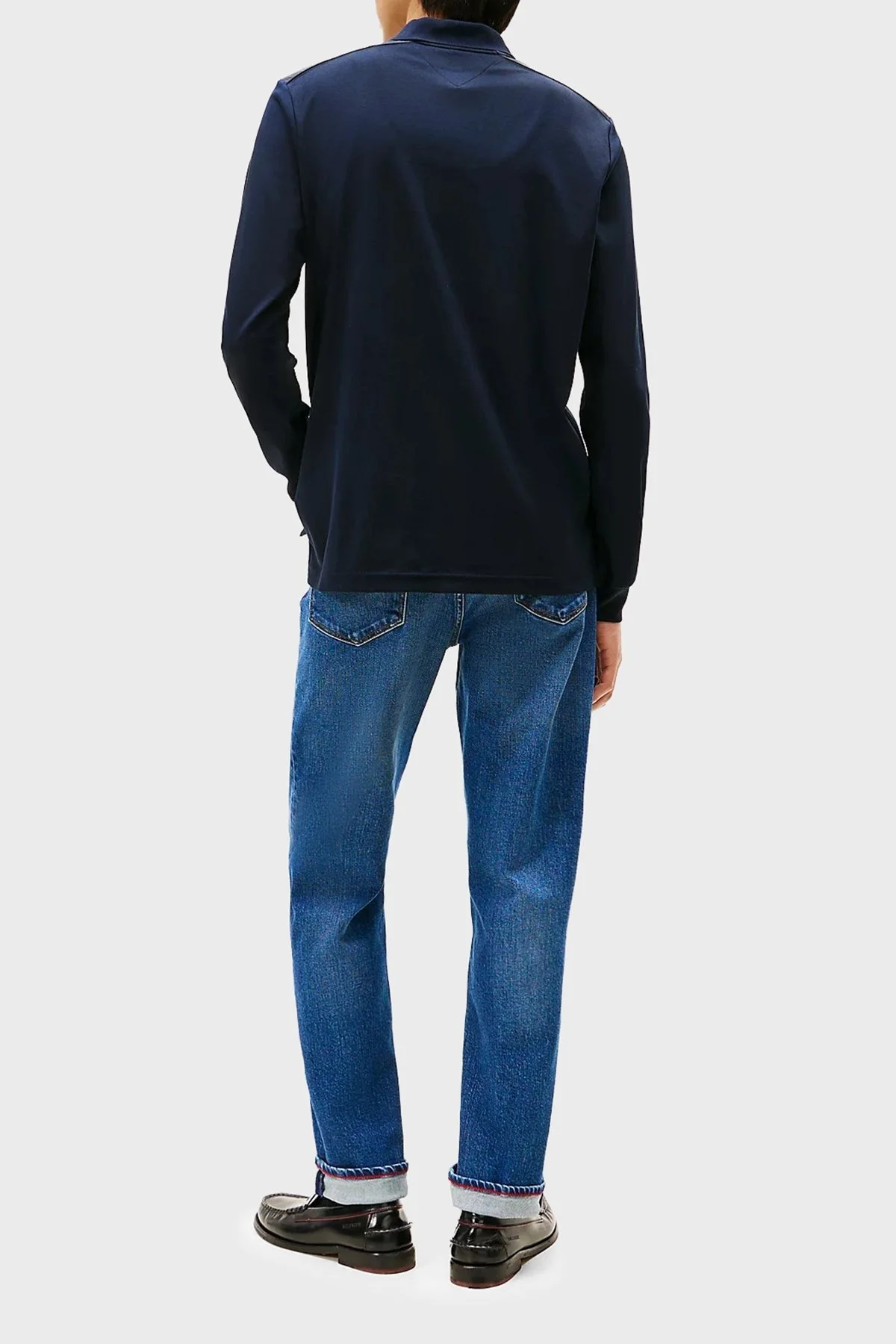 Tommy Hilfiger % 100 Pamuk Regular Fit Yarım Fermuarlı Erkek Polo Yaka Sweat MW0MW42078 DW5 LACİVERT - 3