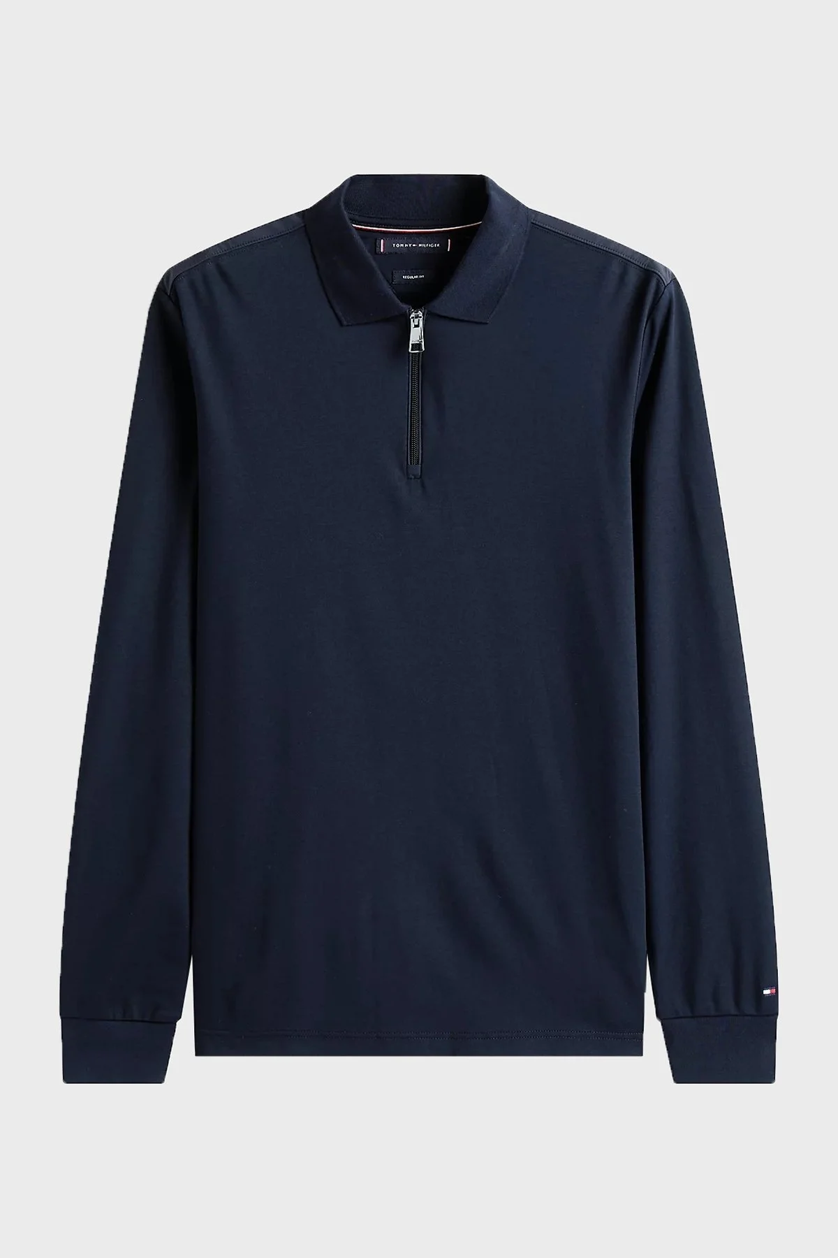 Tommy Hilfiger % 100 Pamuk Regular Fit Yarım Fermuarlı Erkek Polo Yaka Sweat MW0MW42078 DW5 LACİVERT - 5