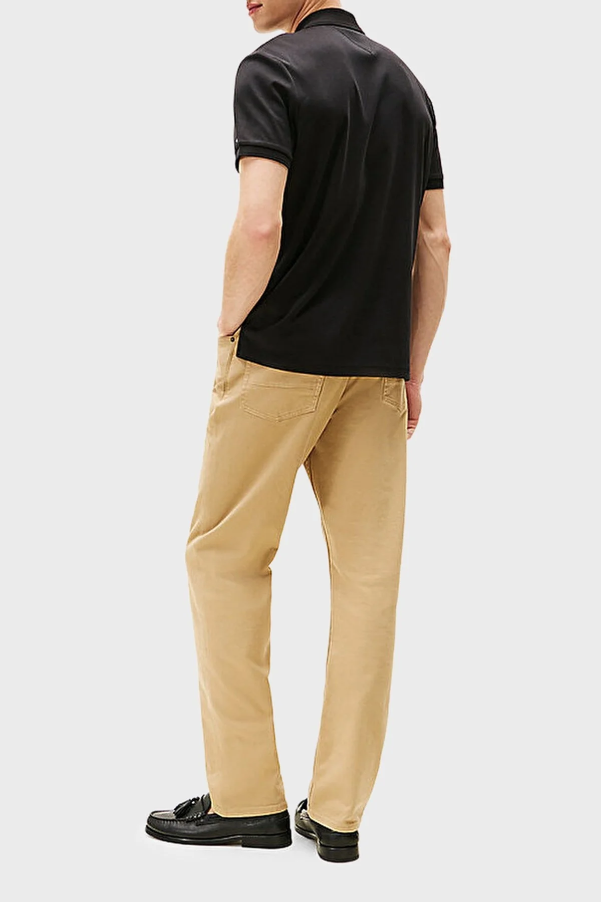 Tommy Hilfiger % 100 Pamuk Regular Fit Yarım Fermuarlı Erkek Polo Yaka T Shirt MW0MW39552 BDS SİYAH - 3