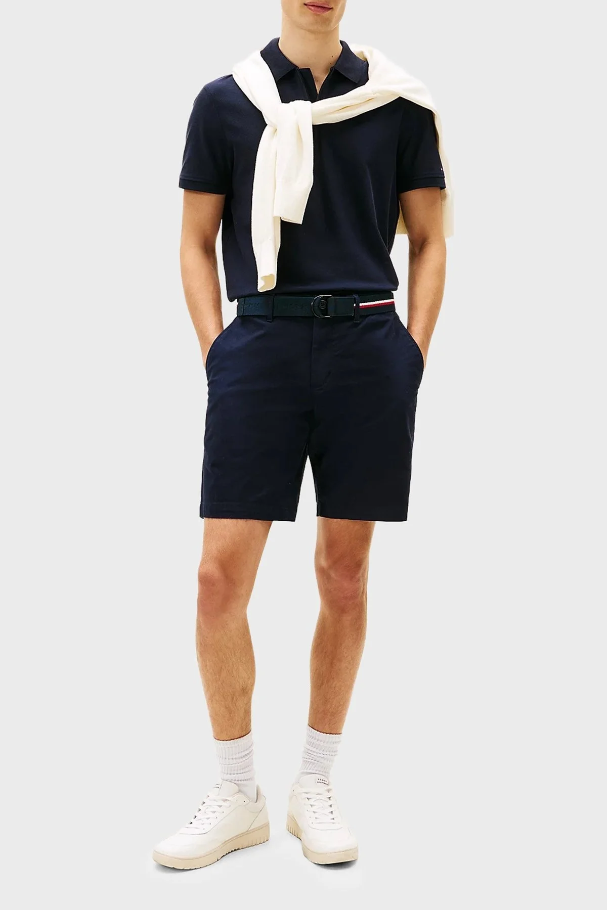 Tommy Hilfiger % 100 Pamuk Regular Fit Yarım Fermuarlı Erkek Polo Yaka T Shirt MW0MW39769 DW5 LACİVERT - 2