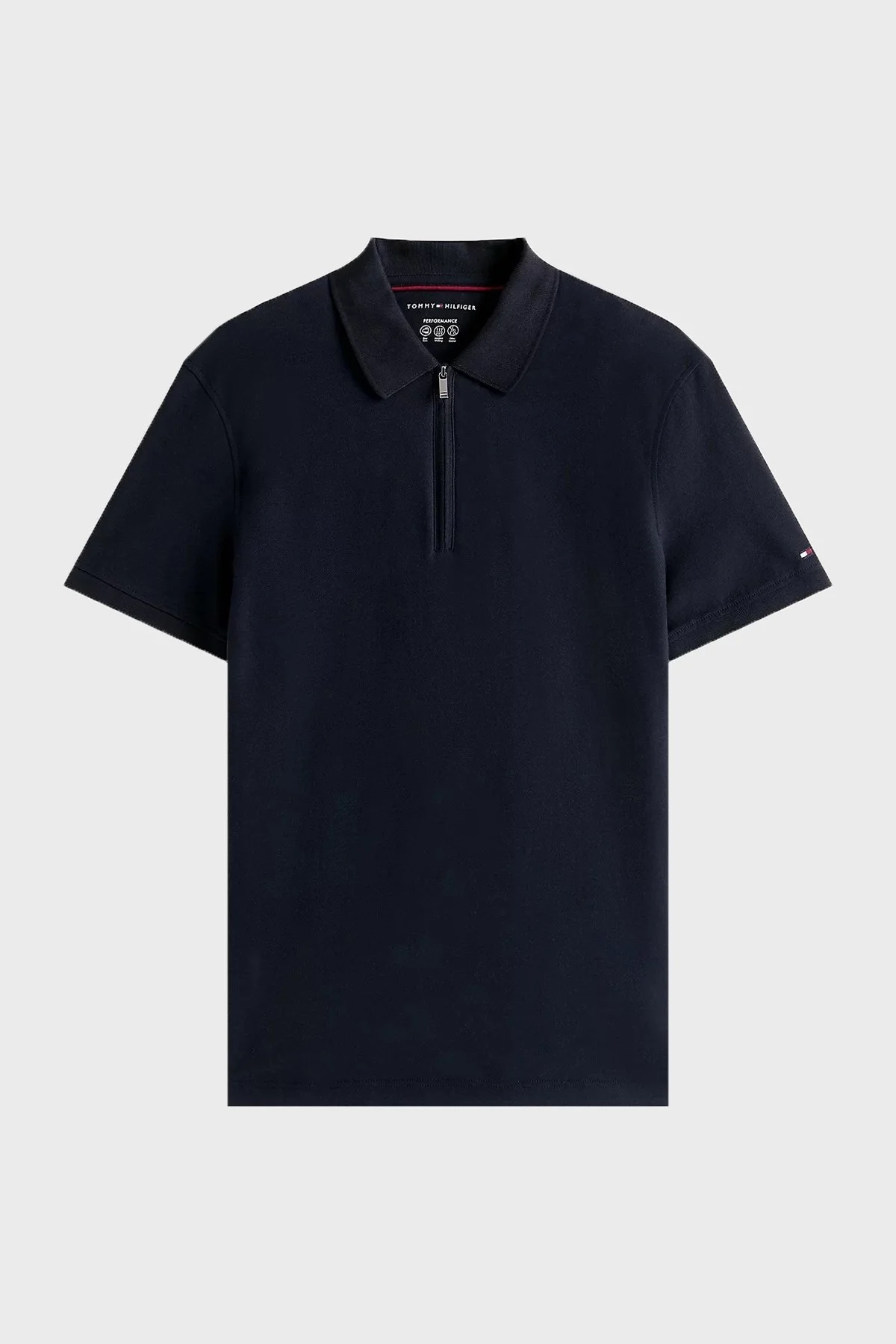 Tommy Hilfiger % 100 Pamuk Regular Fit Yarım Fermuarlı Erkek Polo Yaka T Shirt MW0MW39769 DW5 LACİVERT - 5