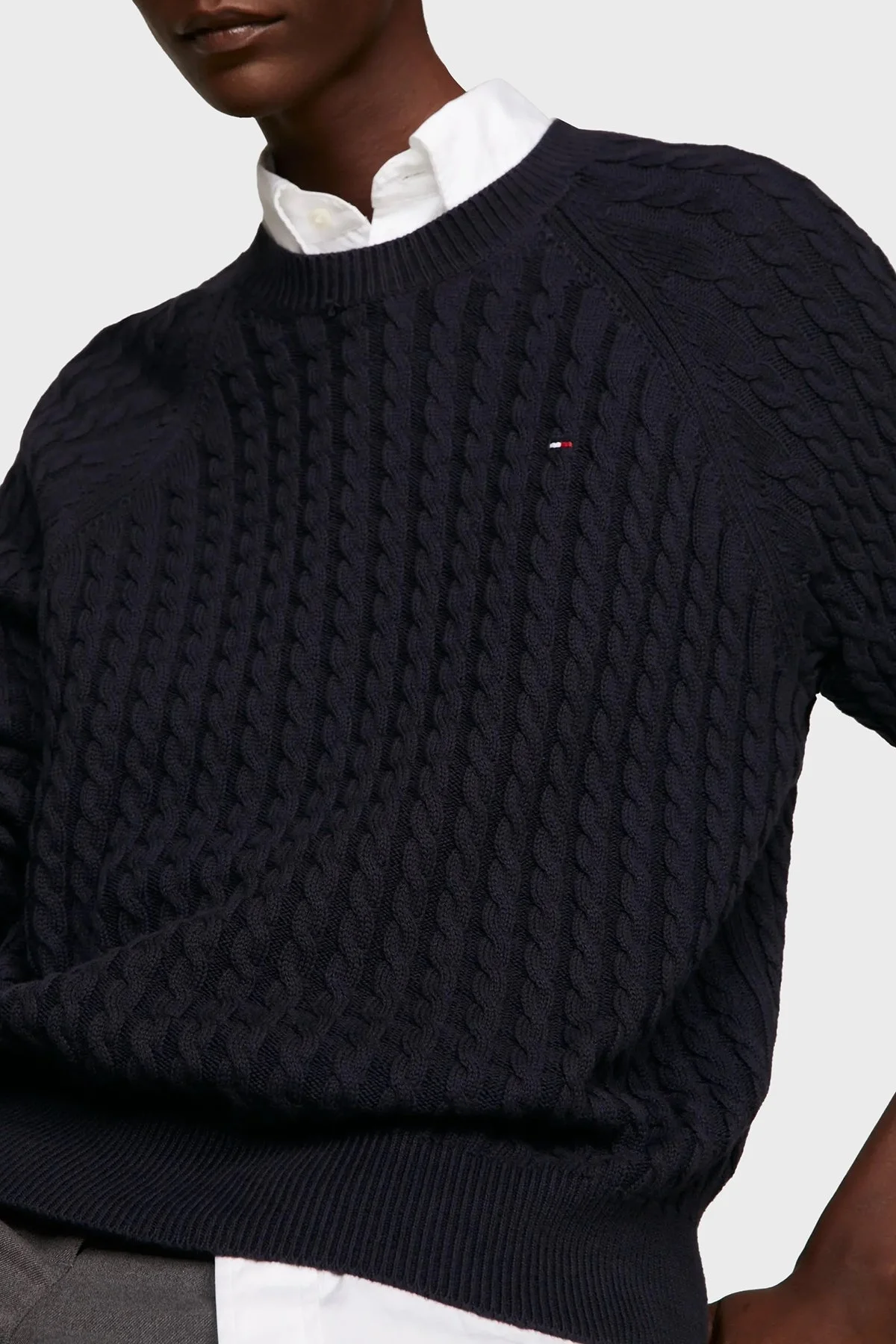 Tommy Hilfiger % 100 Pamuk Relaxed Fit Bisiklet Yaka Örme Bayan Kazak WW0WW41142 DW5 LACİVERT - 4