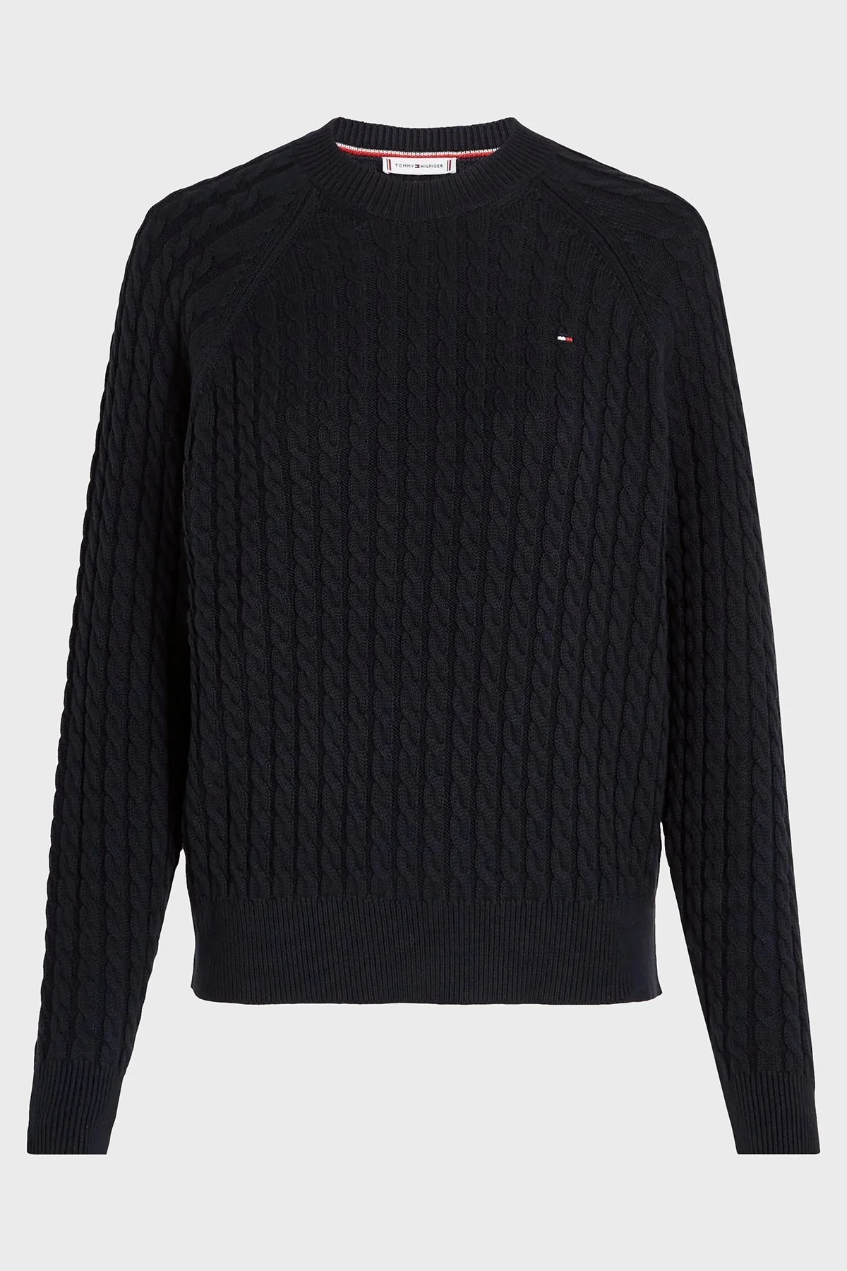 Tommy Hilfiger % 100 Pamuk Relaxed Fit Bisiklet Yaka Örme Bayan Kazak WW0WW41142 DW5 LACİVERT - 5