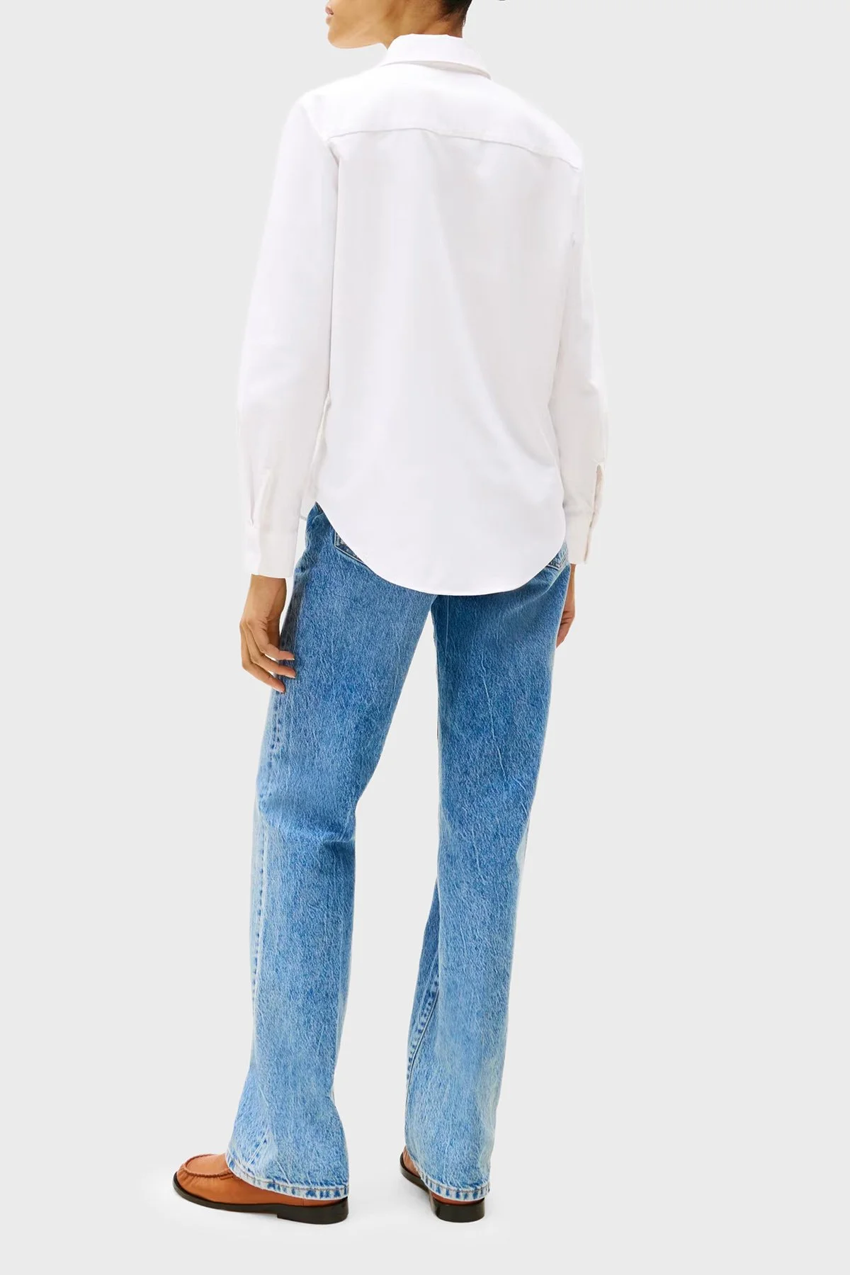 Tommy Hilfiger % 100 Pamuk Relaxed Fit Uzun Kollu Logolu Bayan Gömlek WW0WW46111 YCF BEYAZ - 3