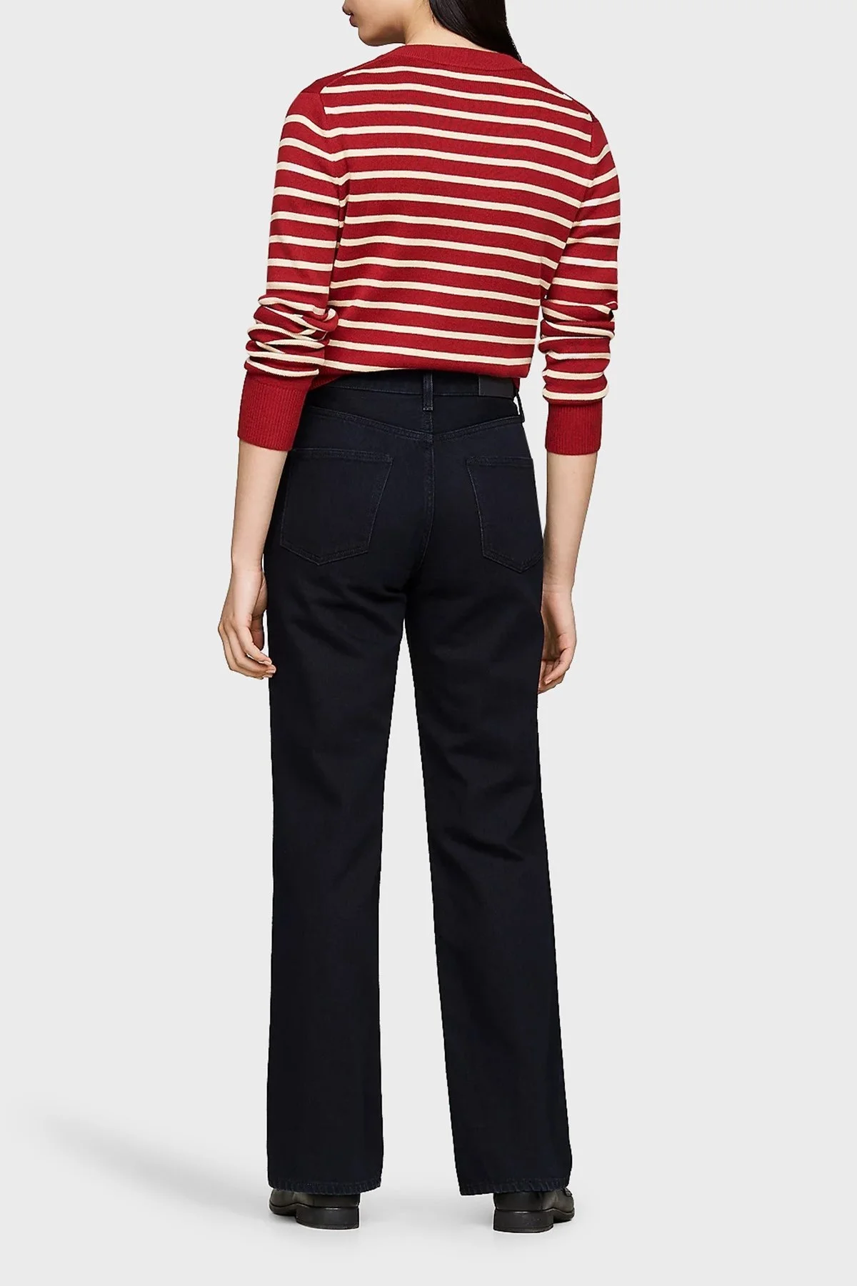 Tommy Hilfiger % 100 Pamuk Relaxed Fit Yüksek Bel Jeans Bayan Kot Pantolon WW0WW42810 1BN LACİVERT - 9