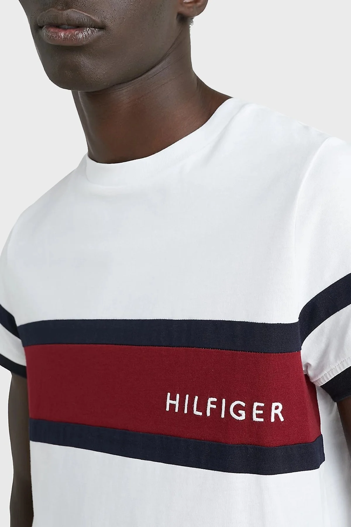 Tommy Hilfiger % 100 Pamuk Slim Fit Bisiklet Yaka Erkek T Shirt MW0MW29282 YBR BEYAZ - 4