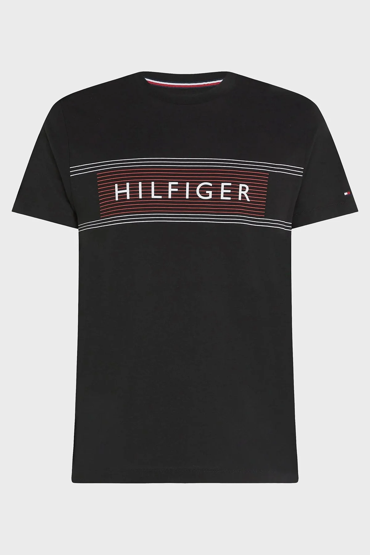 Tommy Hilfiger % 100 Pamuk Slim Fit Bisiklet Yaka Erkek T Shirt MW0MW30035 BDS SİYAH - 3