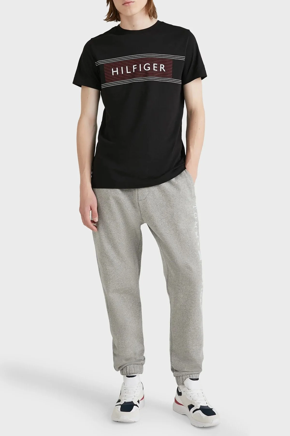 Tommy Hilfiger % 100 Pamuk Slim Fit Bisiklet Yaka Erkek T Shirt MW0MW30035 BDS SİYAH - 4