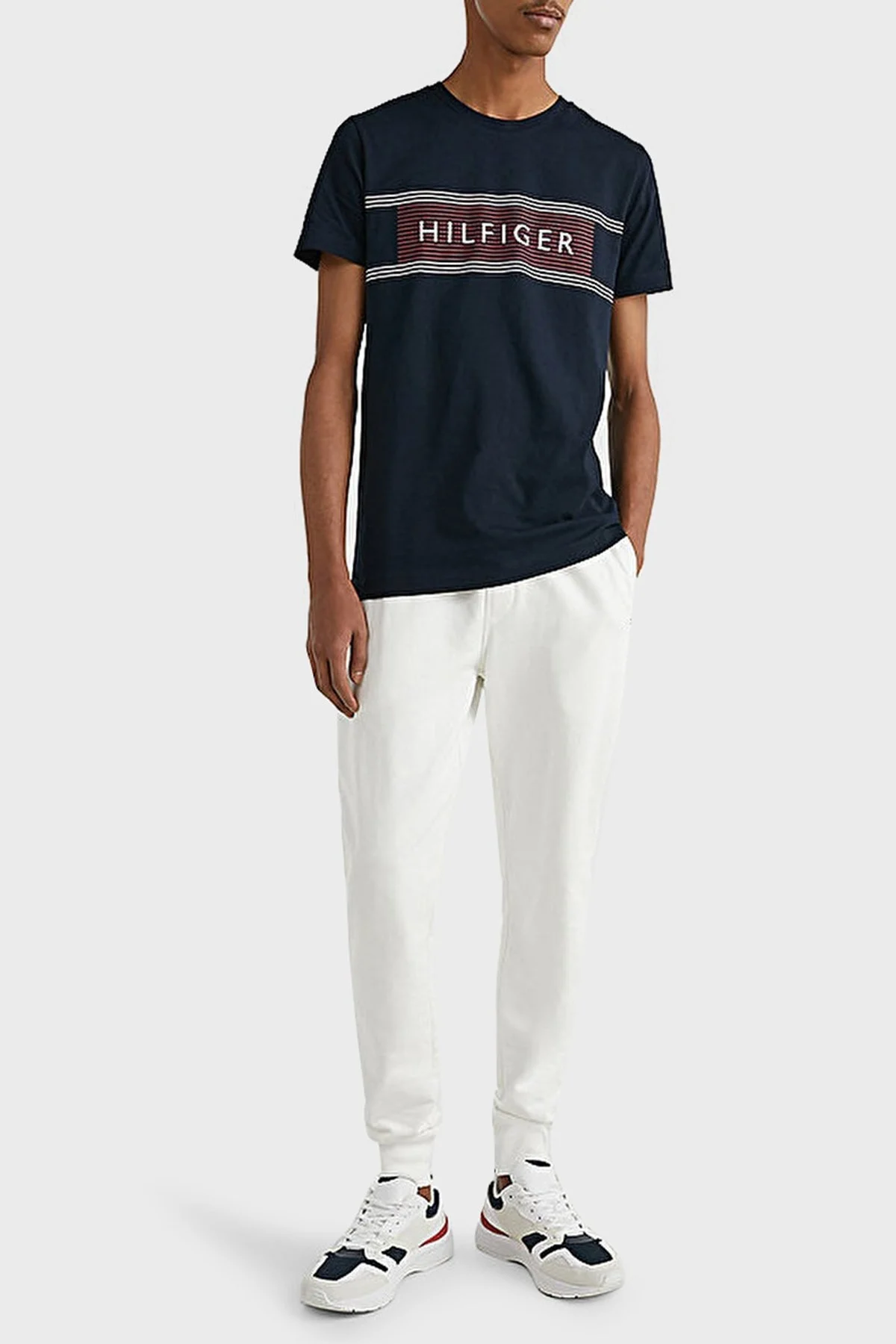 Tommy Hilfiger % 100 Pamuk Slim Fit Bisiklet Yaka Erkek T Shirt MW0MW30035 DW5 LACİVERT - 2