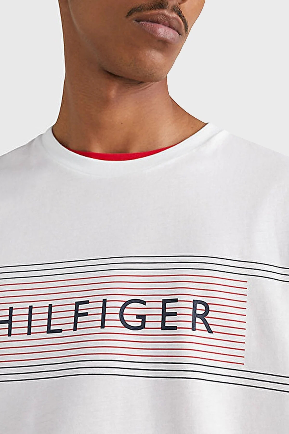 Tommy Hilfiger % 100 Pamuk Slim Fit Bisiklet Yaka Erkek T Shirt MW0MW30035 YBR BEYAZ - 2