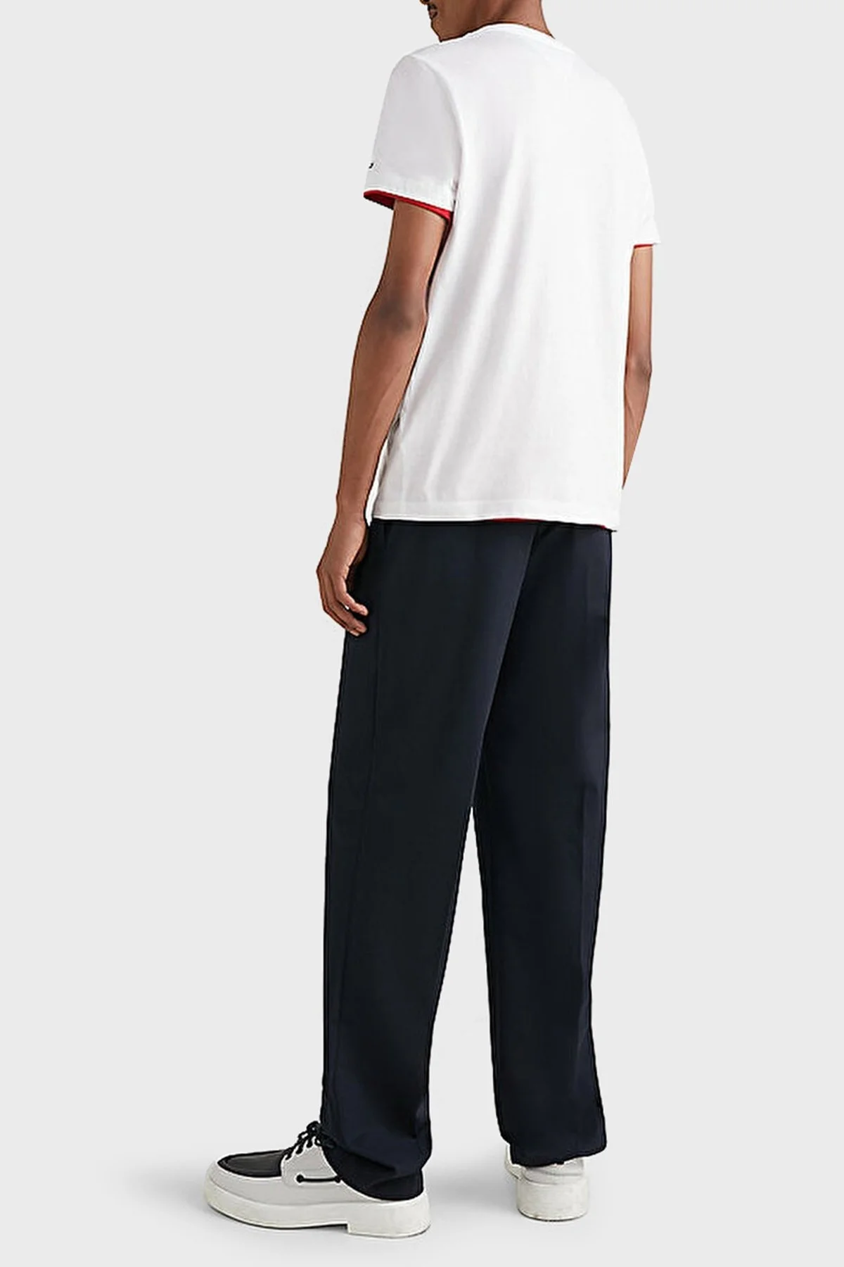 Tommy Hilfiger % 100 Pamuk Slim Fit Bisiklet Yaka Erkek T Shirt MW0MW30035 YBR BEYAZ - 3