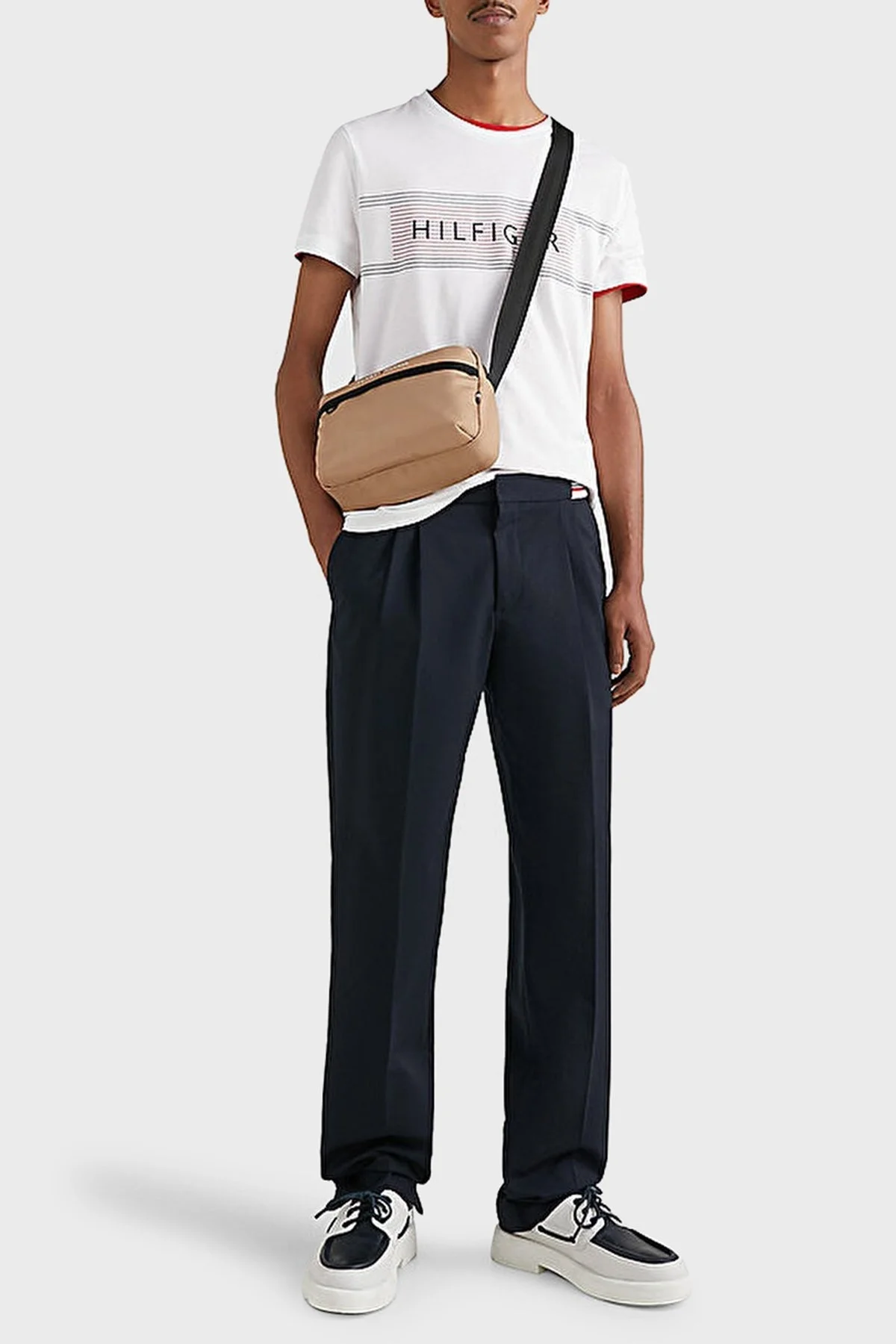 Tommy Hilfiger % 100 Pamuk Slim Fit Bisiklet Yaka Erkek T Shirt MW0MW30035 YBR BEYAZ - 4