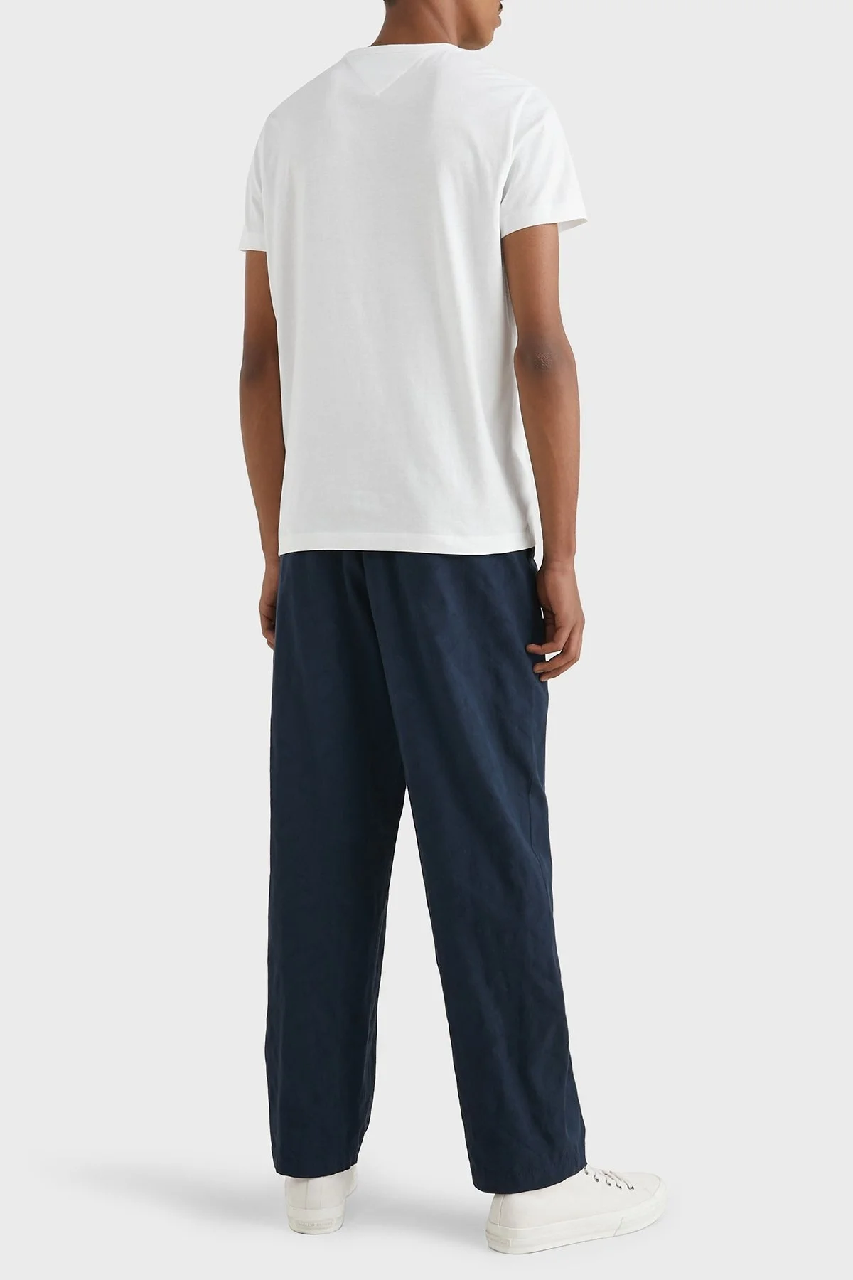 Tommy Hilfiger % 100 Pamuk Slim Fit Bisiklet Yaka Erkek T Shirt MW0MW30038 YBR BEYAZ - 4