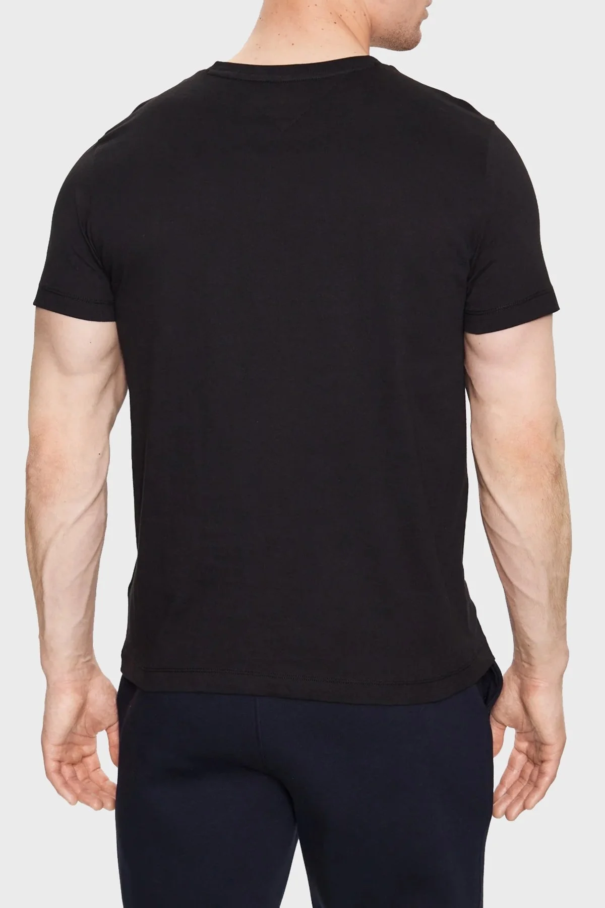 Tommy Hilfiger % 100 Pamuk Slim Fit Bisiklet Yaka Erkek T Shirt MW0MW31535 BDS SİYAH - 3