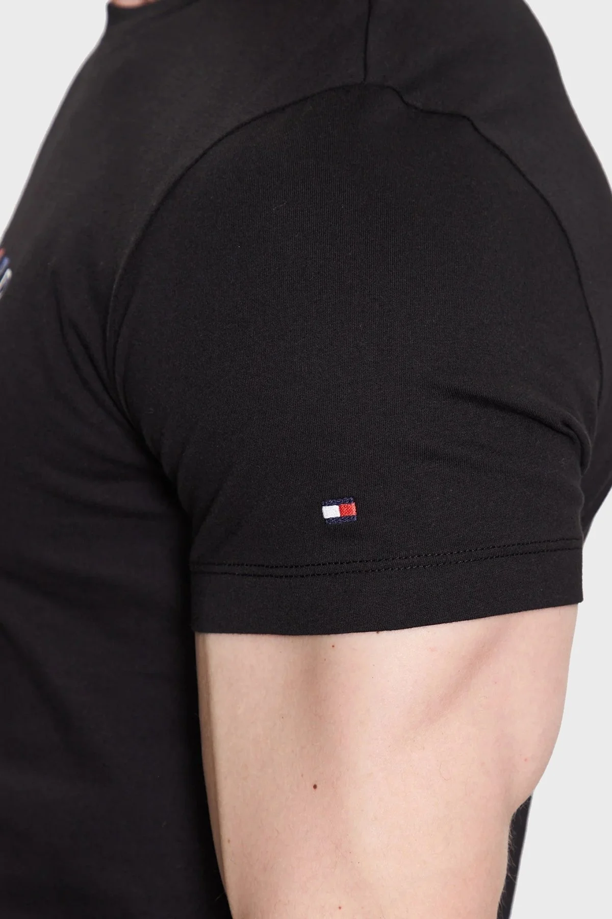 Tommy Hilfiger % 100 Pamuk Slim Fit Bisiklet Yaka Erkek T Shirt MW0MW31535 BDS SİYAH - 4