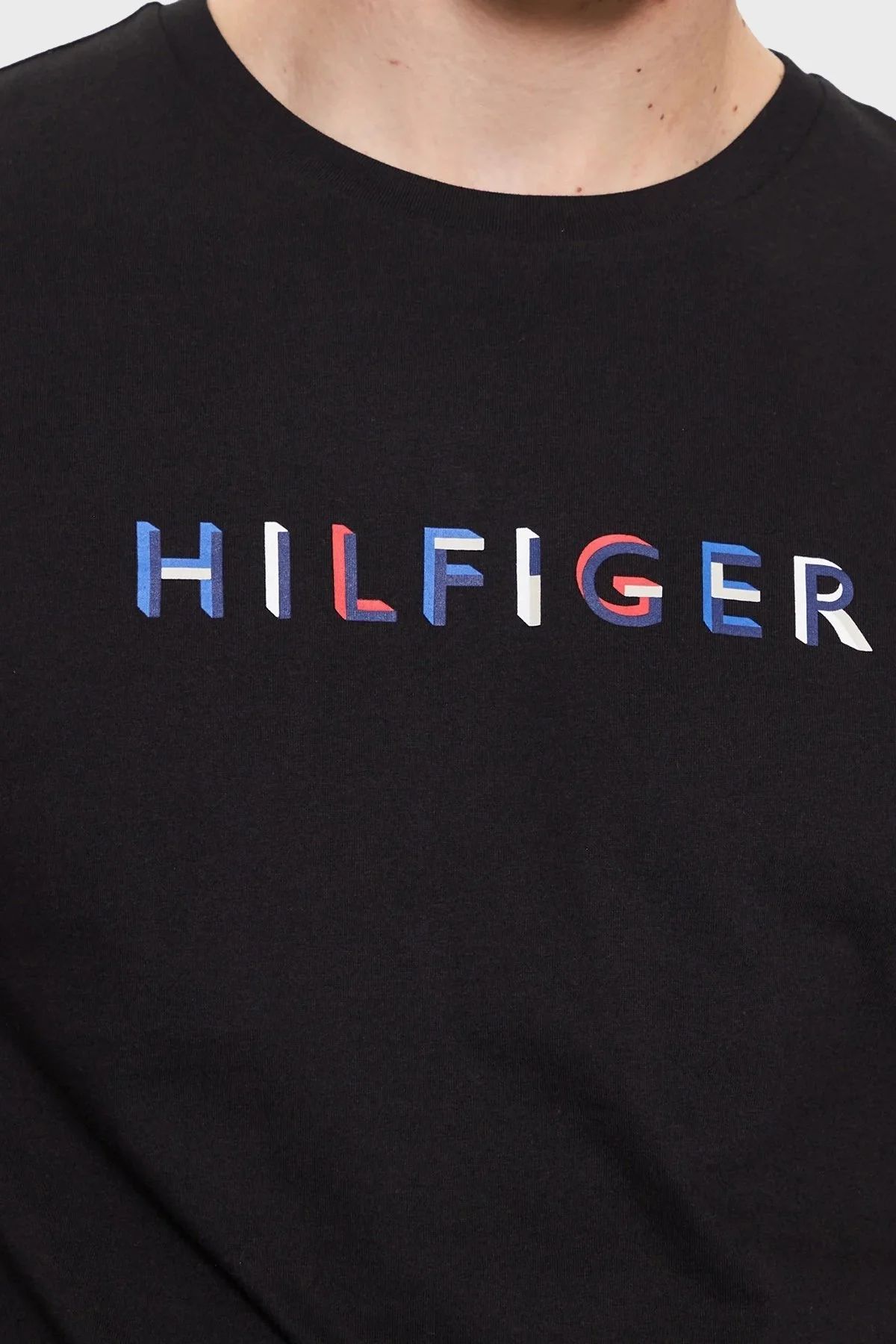 Tommy Hilfiger % 100 Pamuk Slim Fit Bisiklet Yaka Erkek T Shirt MW0MW31535 BDS SİYAH - 5