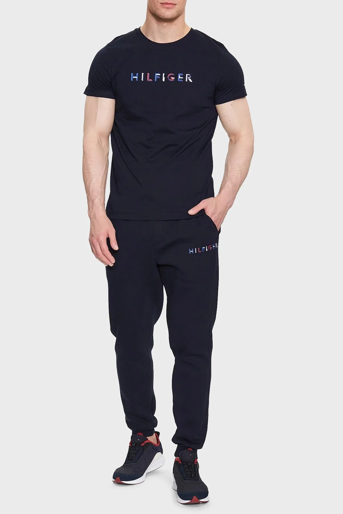 Tommy Hilfiger % 100 Pamuk Slim Fit Bisiklet Yaka Erkek T Shirt MW0MW31535 DW5 LACİVERT - 2