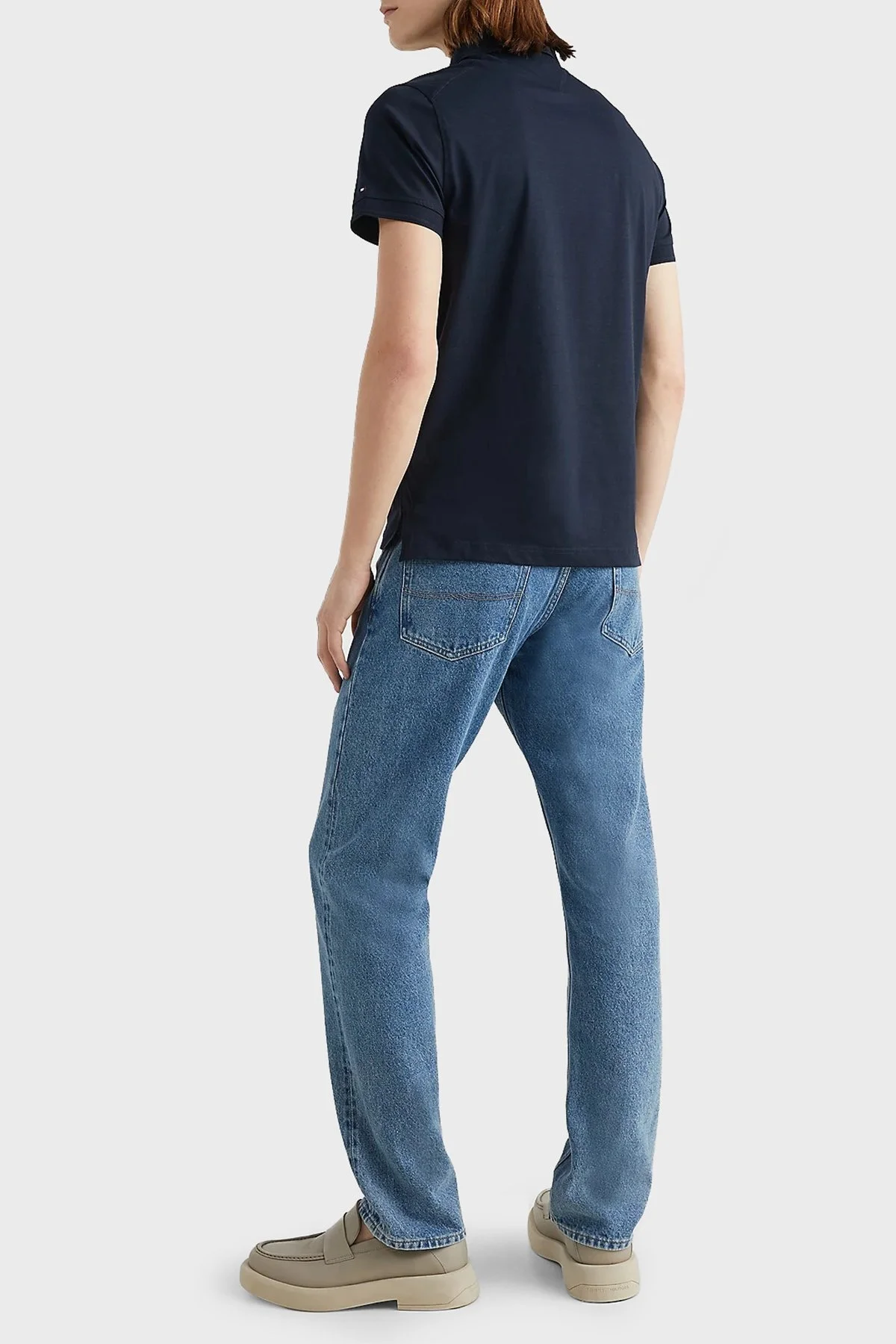 Tommy Hilfiger % 100 Pamuk Slim Fit Düğmeli Erkek Polo T Shirt MW0MW30758 DW5 LACİVERT - 3