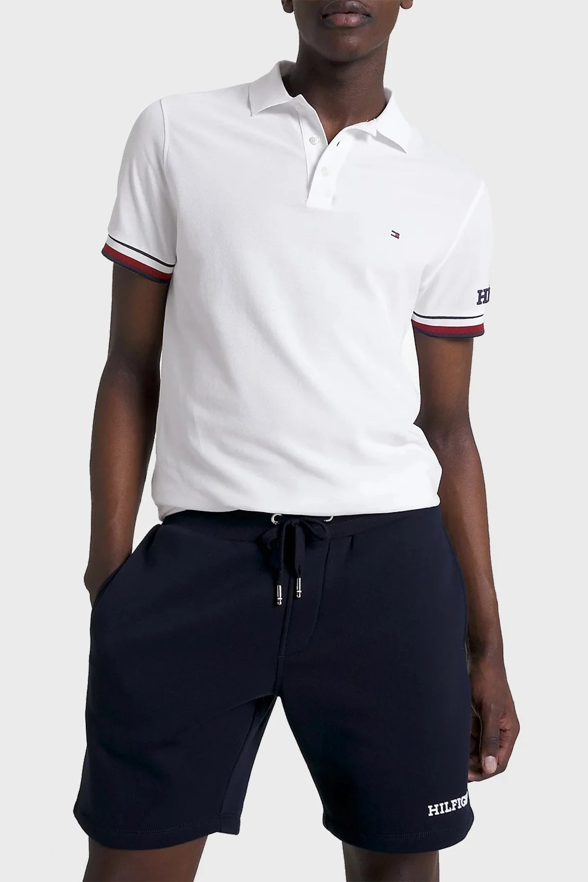 Tommy Hilfiger % 100 Pamuk Slim Fit Erkek Polo Yaka T Shirt MW0MW31549 YBR BEYAZ - 1