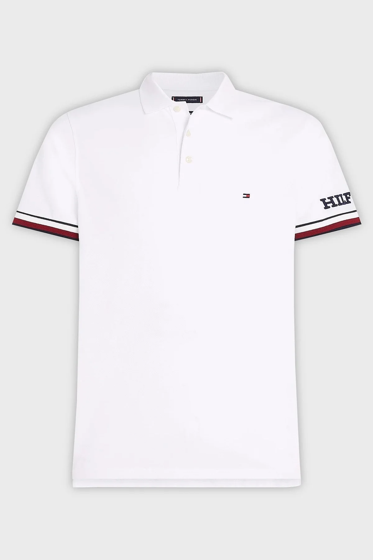 Tommy Hilfiger % 100 Pamuk Slim Fit Erkek Polo Yaka T Shirt MW0MW31549 YBR BEYAZ - 2