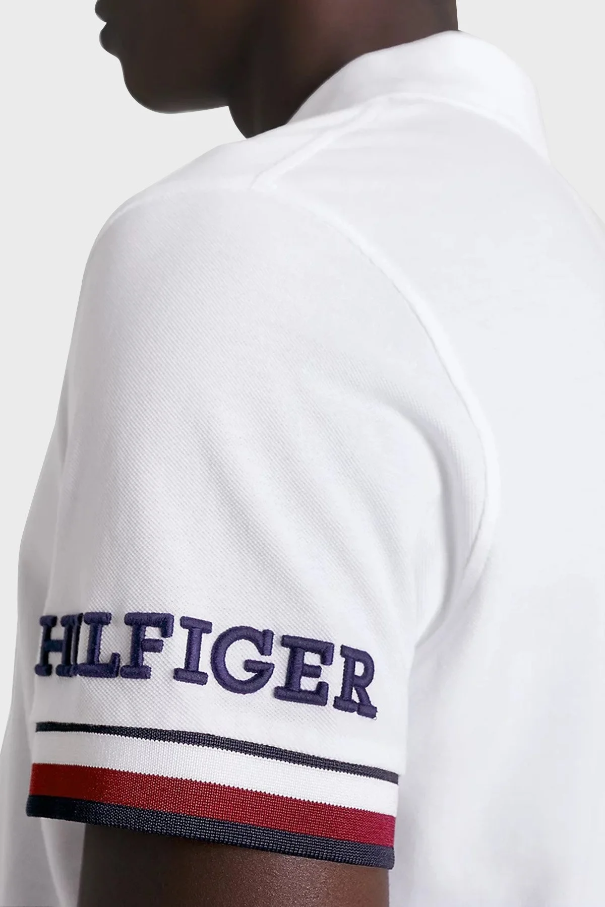 Tommy Hilfiger % 100 Pamuk Slim Fit Erkek Polo Yaka T Shirt MW0MW31549 YBR BEYAZ - 3