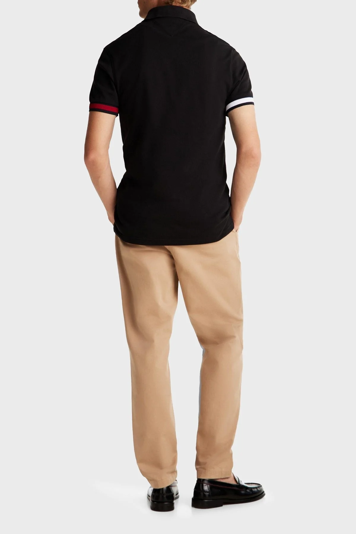 Tommy Hilfiger % 100 Pamuk Slim Fit Erkek Polo Yaka T Shirt MW0MW37518 BDS SİYAH - 8