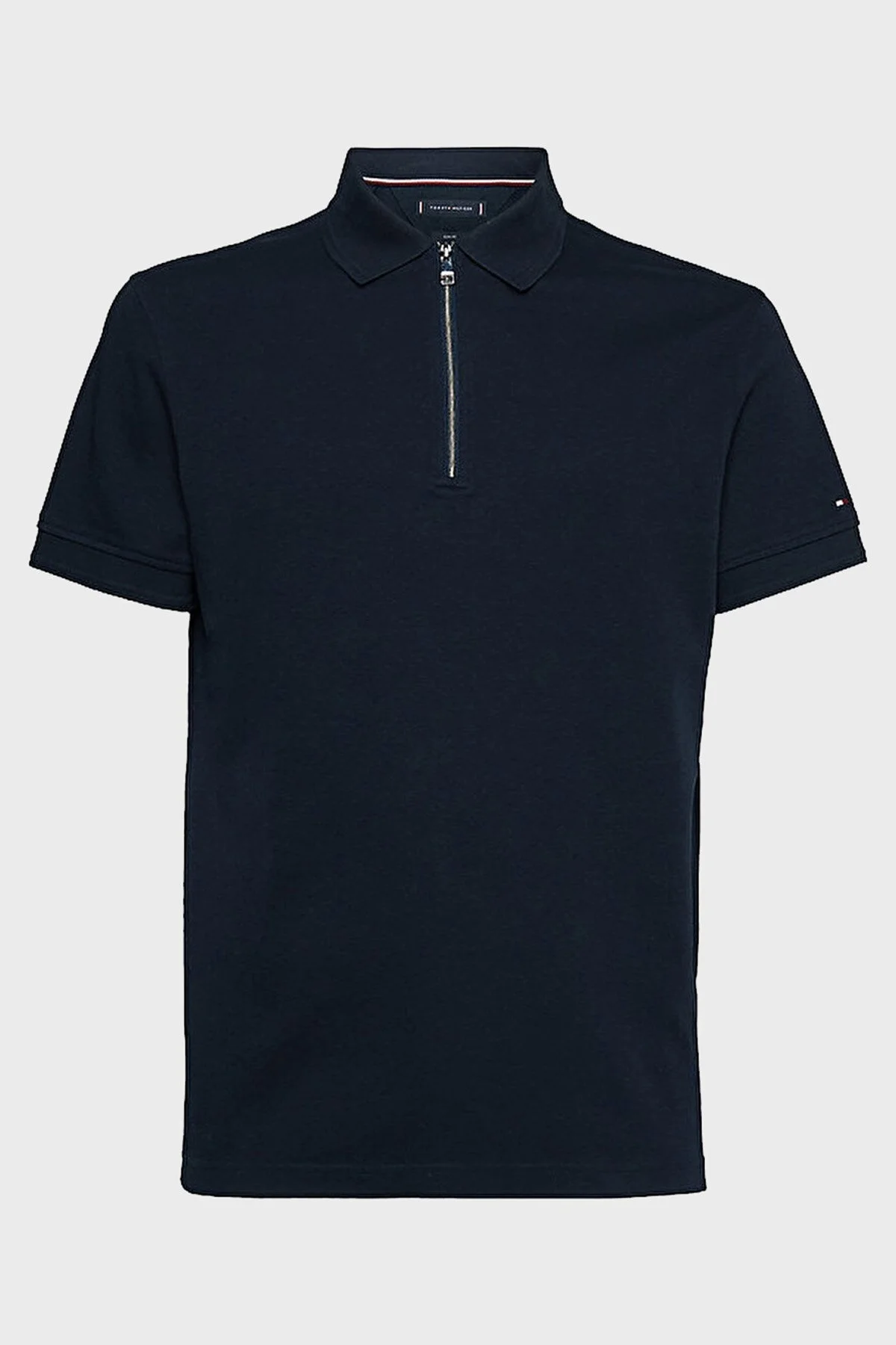 Tommy Hilfiger % 100 Pamuk Slim Fit Fermuarlı Erkek Polo T Shirt MW0MW30762 DW5 LACİVERT - 4