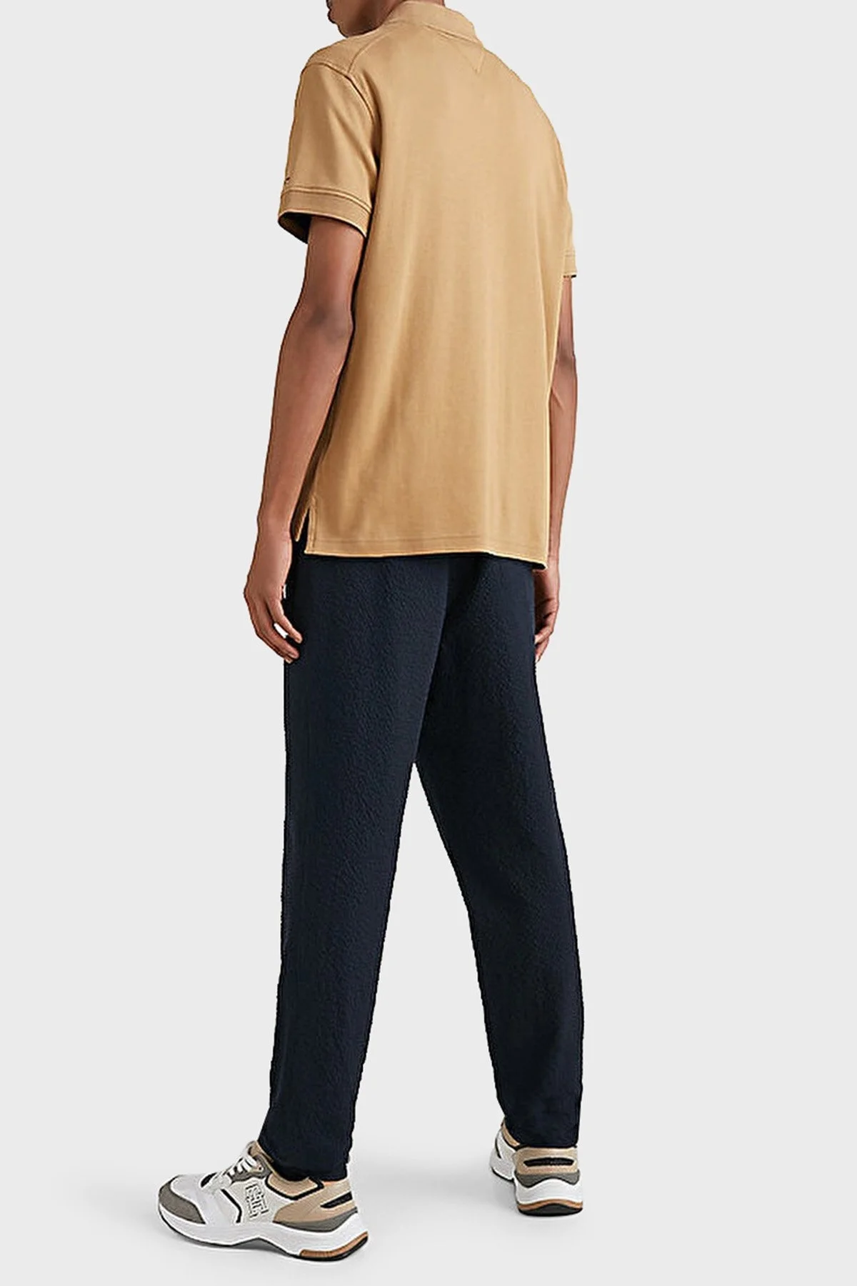 Tommy Hilfiger % 100 Pamuk Slim Fit Fermuarlı Erkek Polo T Shirt MW0MW30762 GW8 CAMEL - 4