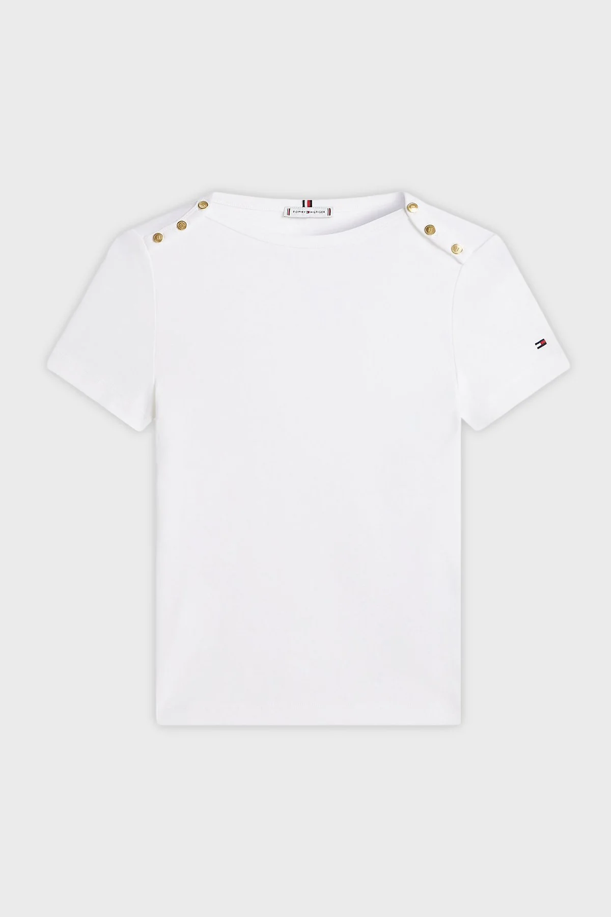 Tommy Hilfiger % 100 Pamuk Slim Fit Kayık Yaka Bayan T Shirt WW0WW49250 YBL BEYAZ - 5