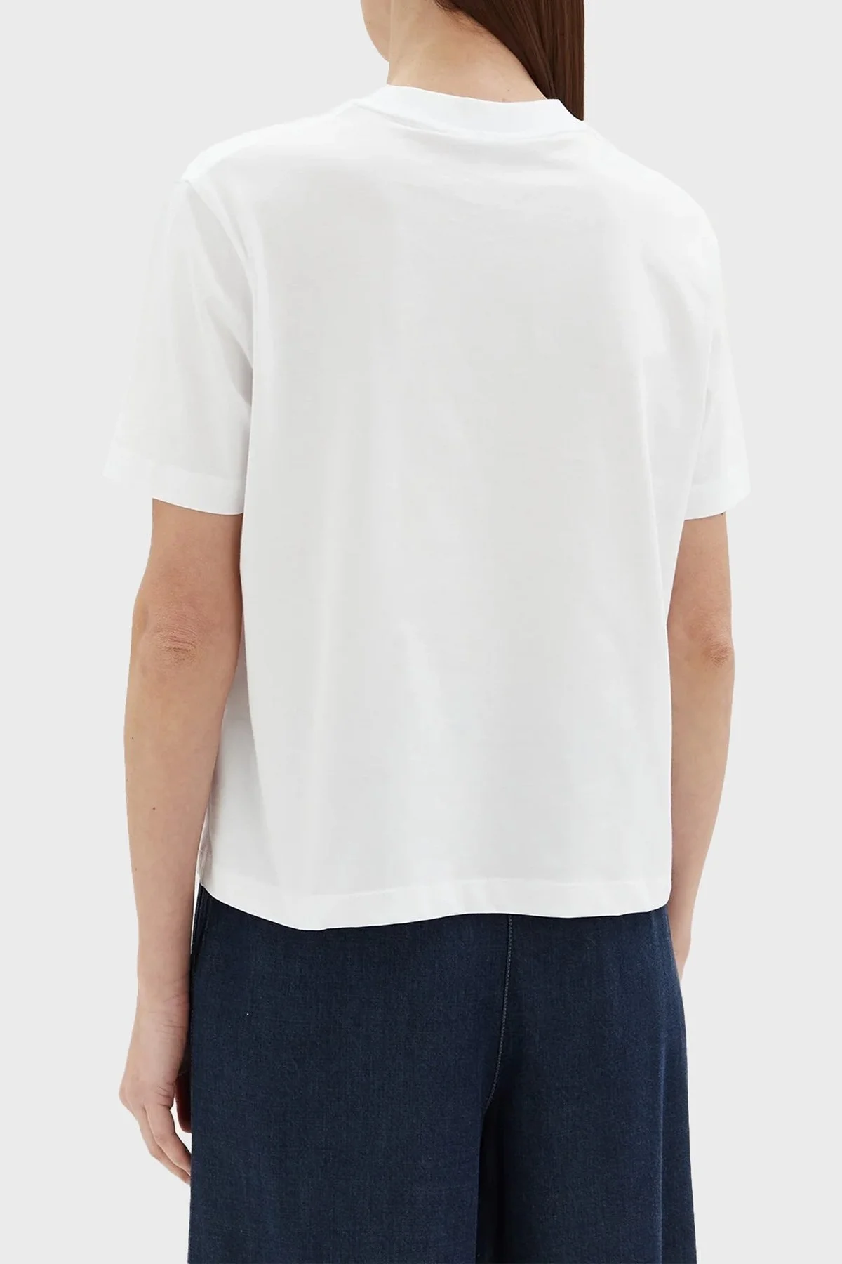 Tommy Hilfiger % 100 Pamuk Relaxed Fit Sıfır Yaka Bayan T Shirt WW0WW45525 YCF BEYAZ - 6