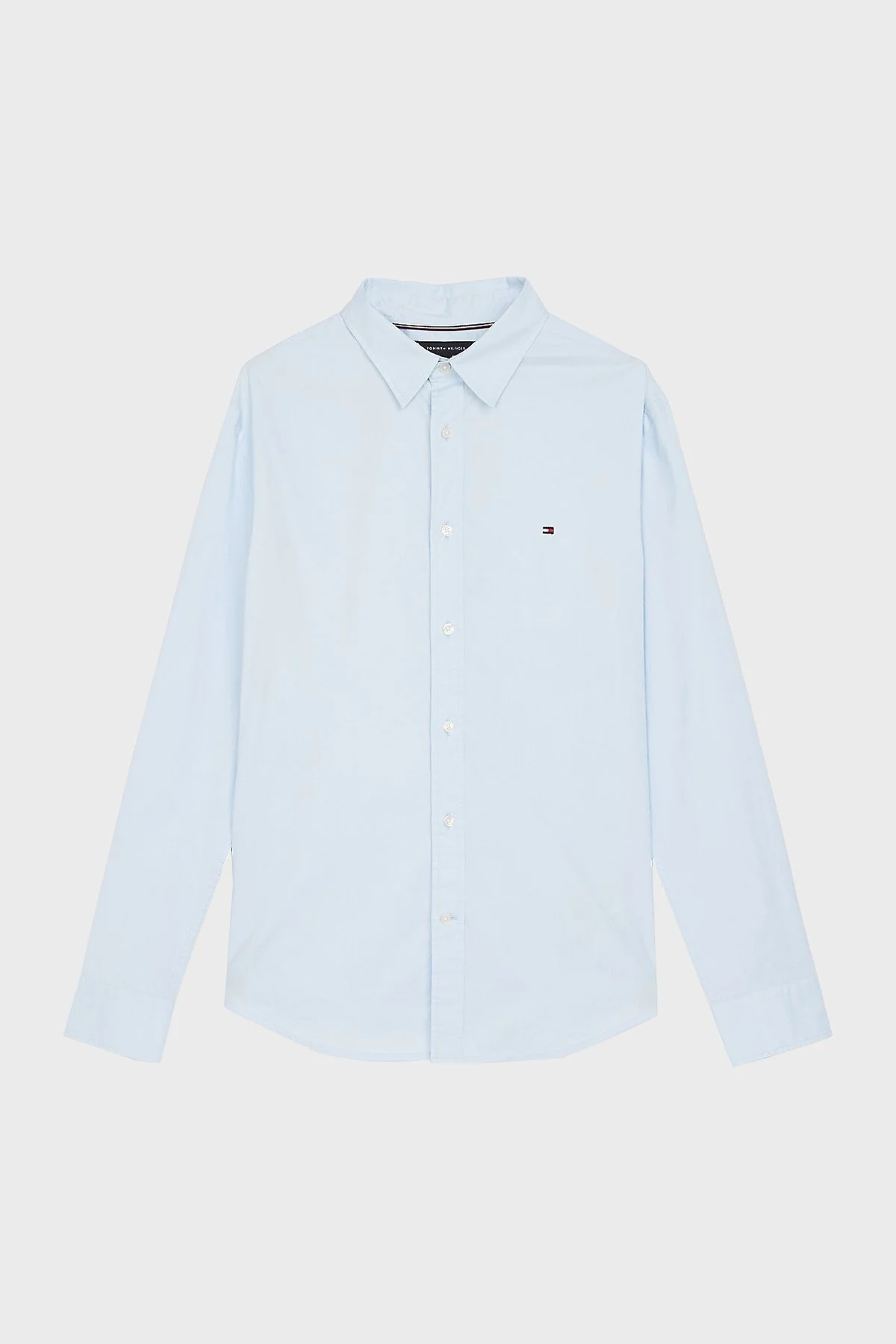 Tommy Hilfiger % 100 Pamuk Slim Fit Uzun Kollu Erkek Gömlek MW0MW38137 C3Q AÇIK MAVİ - 10
