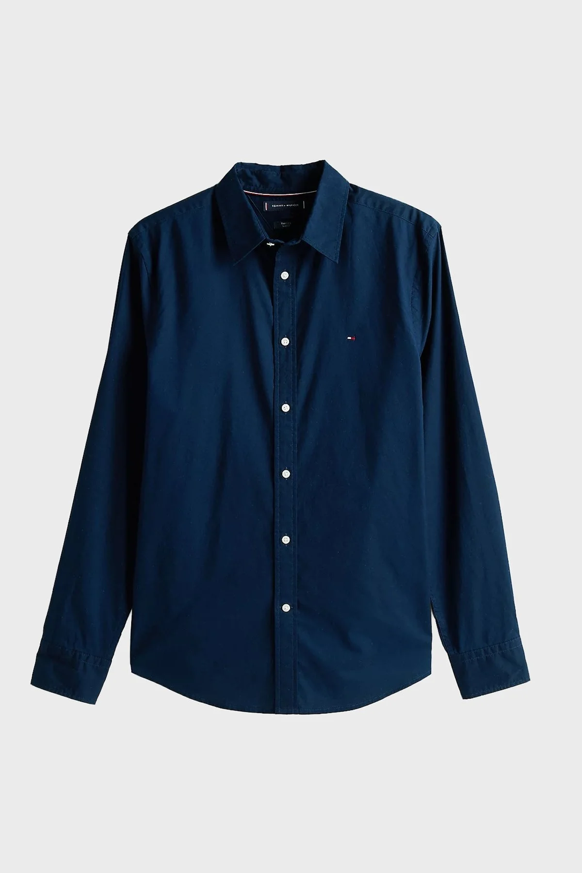 Tommy Hilfiger % 100 Pamuk Slim Fit Uzun Kollu Erkek Gömlek MW0MW38137 DW5 LACİVERT - 10