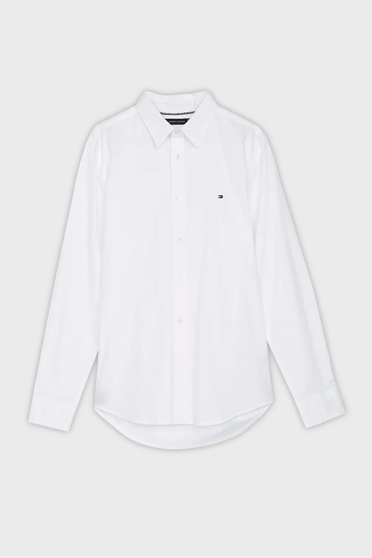 Tommy Hilfiger % 100 Pamuk Slim Fit Uzun Kollu Erkek Gömlek MW0MW38137 YCF BEYAZ - 10