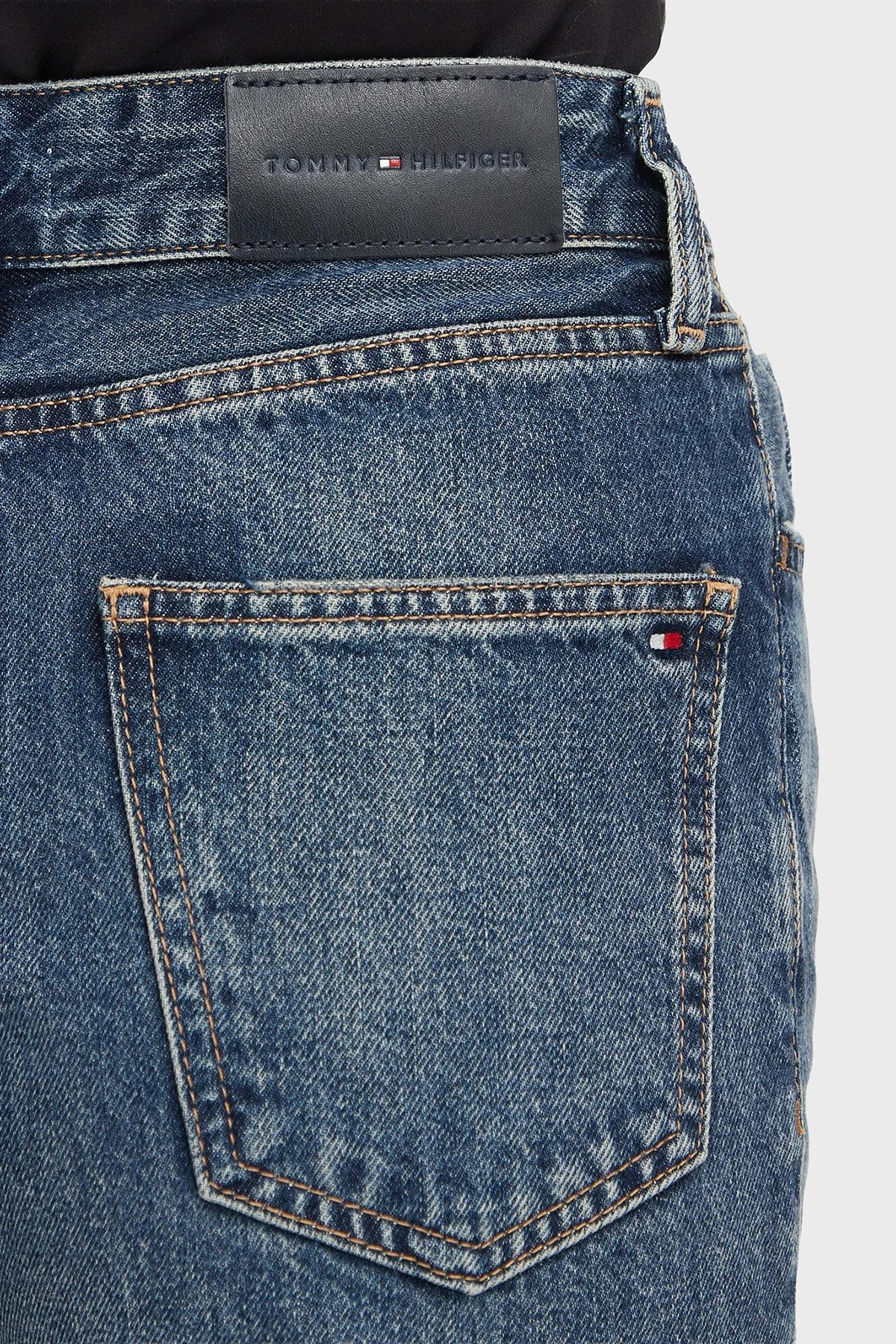 Tommy Hilfiger %100 Pamuk Yüksek Bel Daralan Paça Jeans Kadın Kot Pantolon WW0WW49960 1A9 Mavi - 5