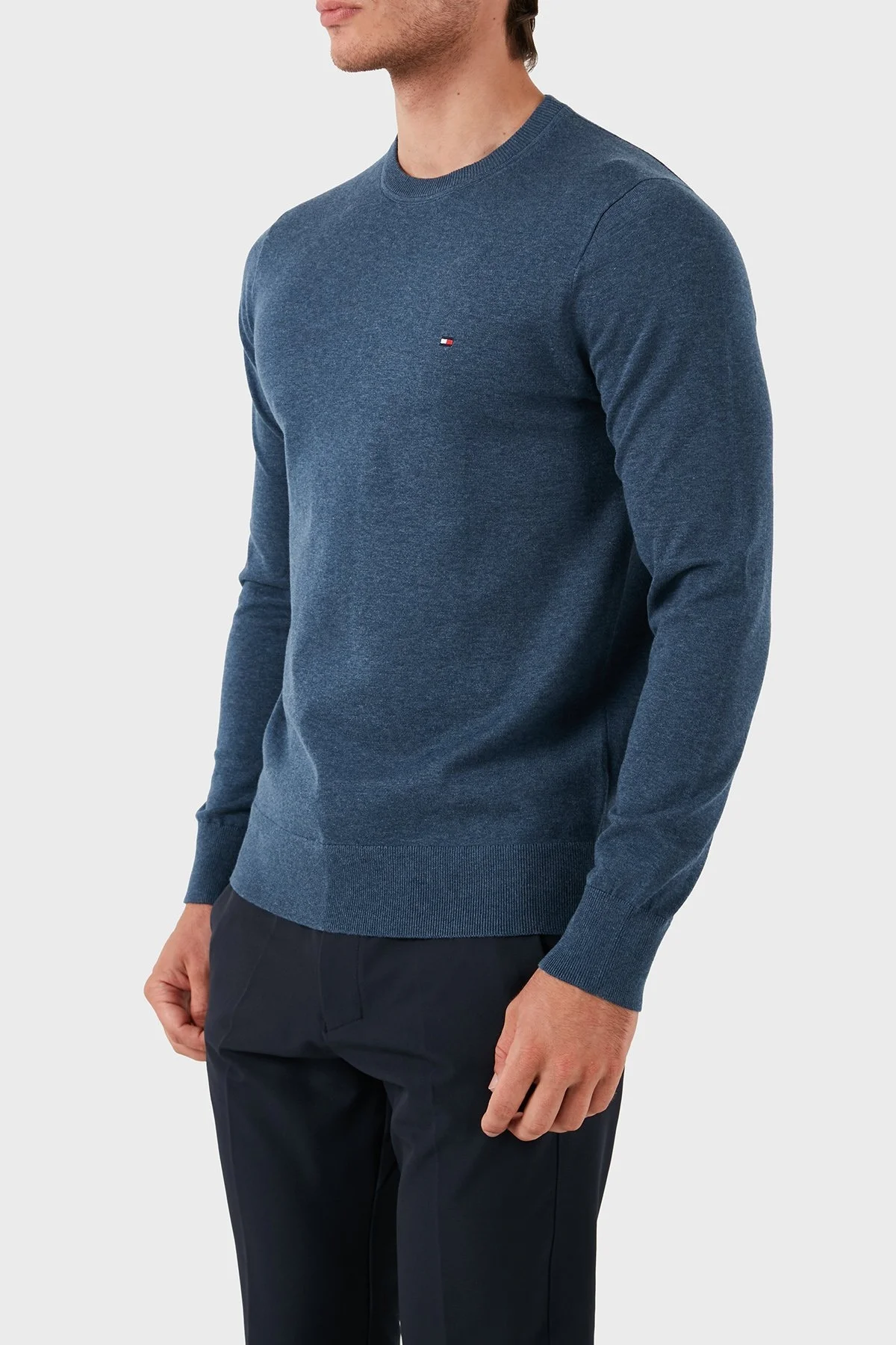 Tommy Hilfiger % 100 Pamuklu Bisiklet Yaka Erkek Sweat MW0MW21316 0MW LACİVERT - 3